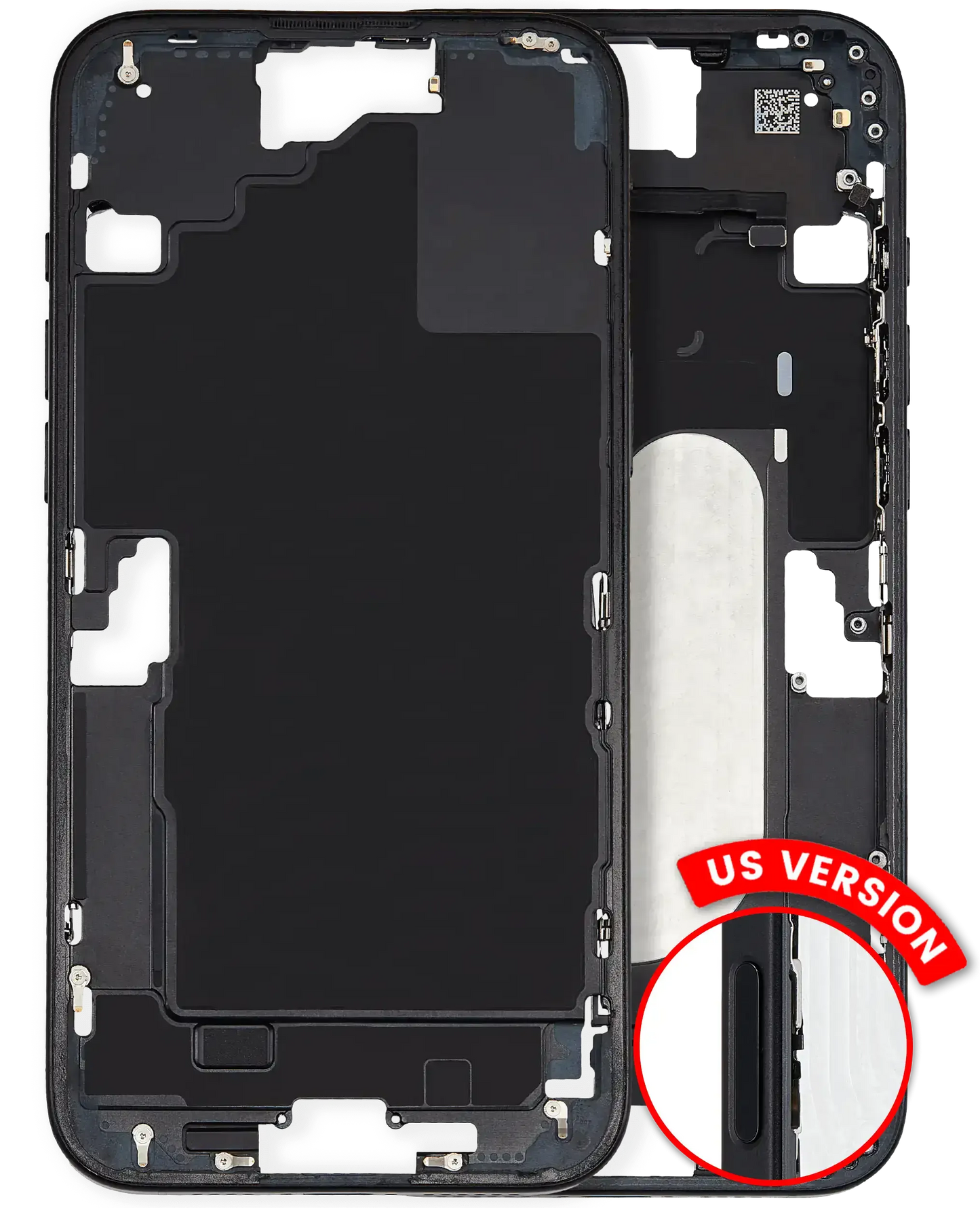 Mid-Frame Housing W/ Small Parts For iPhone 16 Plus (US Version) (Pull) (Black)
