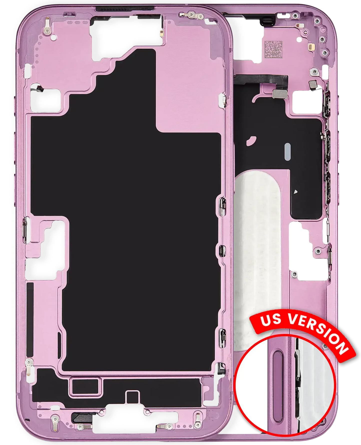 Mid-Frame Housing W/ Small Parts For iPhone 16 (US Version) (Pull) (Pink)