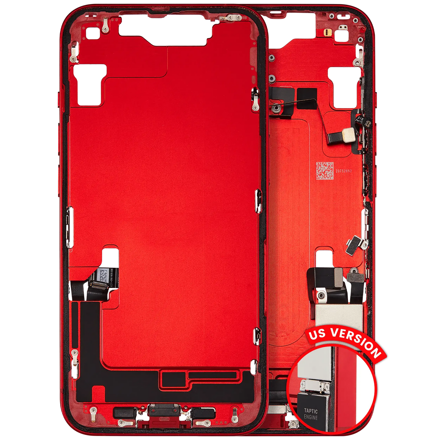 Mid-Frame Housing W/ Charging Port Flex & Small Parts For iPhone 14 (US Version) (Pull) (Red)
