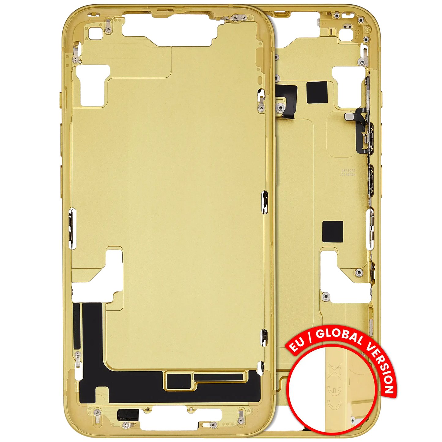 Mid-Frame Housing W/ Small Parts For iPhone 14 (EU / Global Version) (Pull) (Yellow)