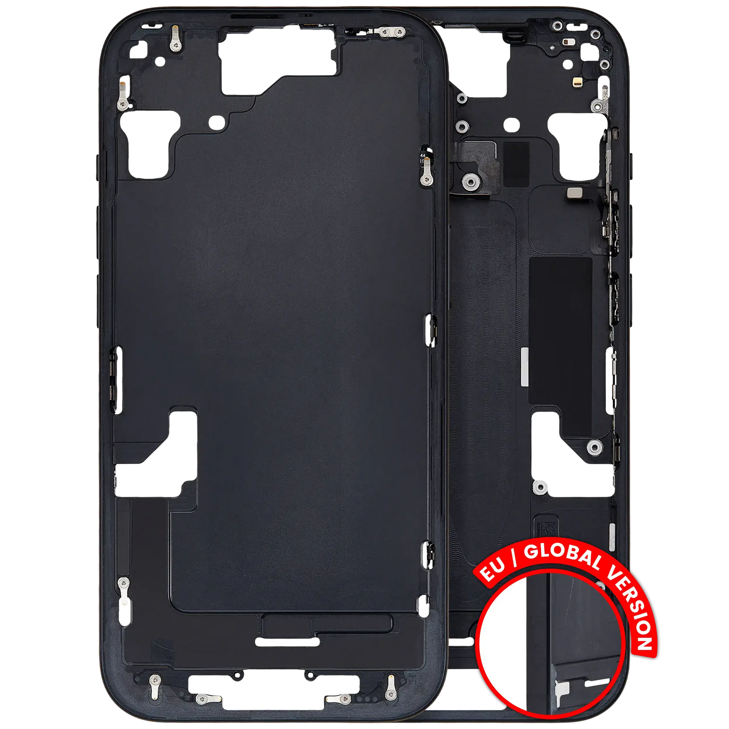 Mid-Frame Housing W/ Small Parts For iPhone 15 (EU / Global Version) (Pull) (Black)