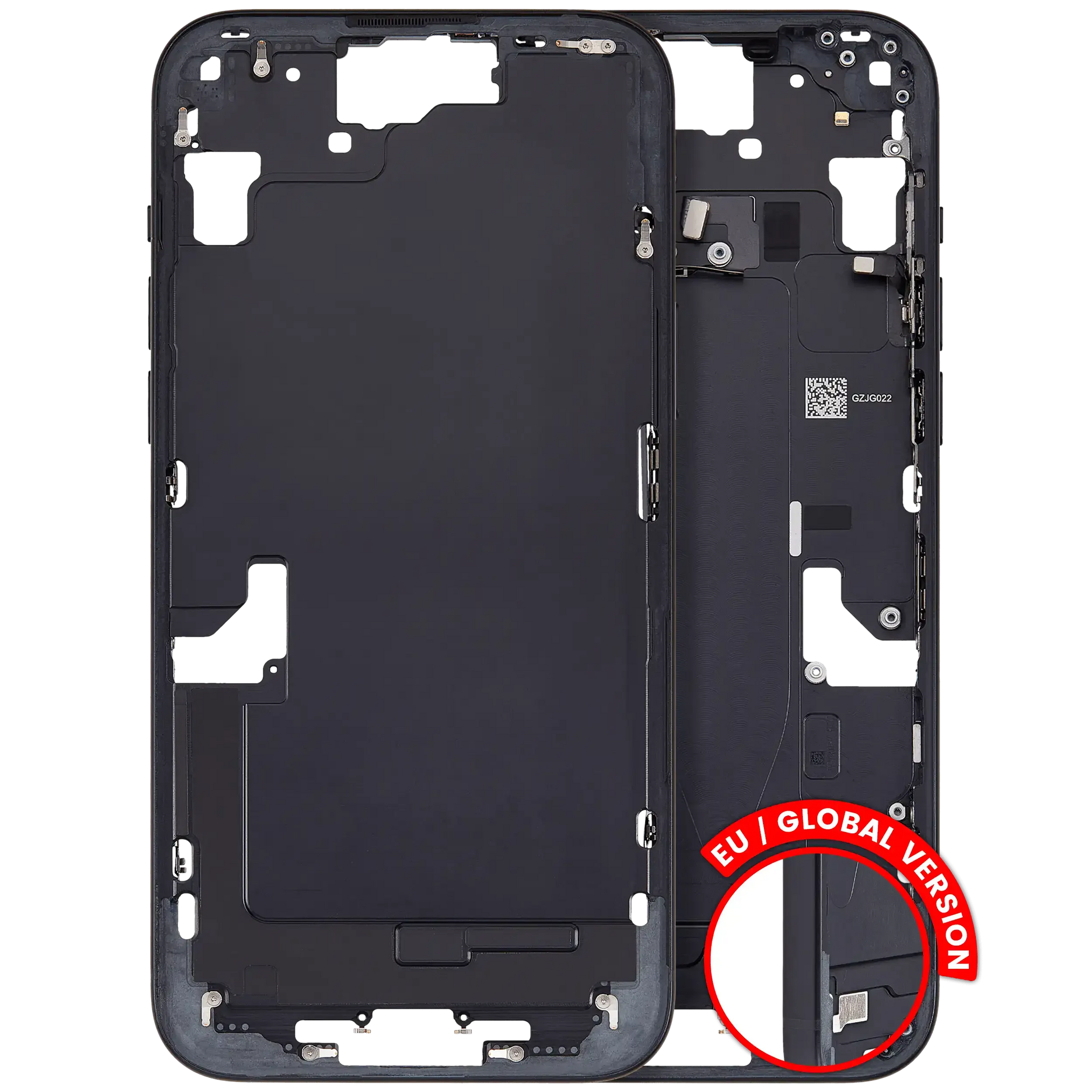 Mid-Frame Housing W/ Small Parts For iPhone 15 Plus (EU / Global Version) (Pull) (Black)