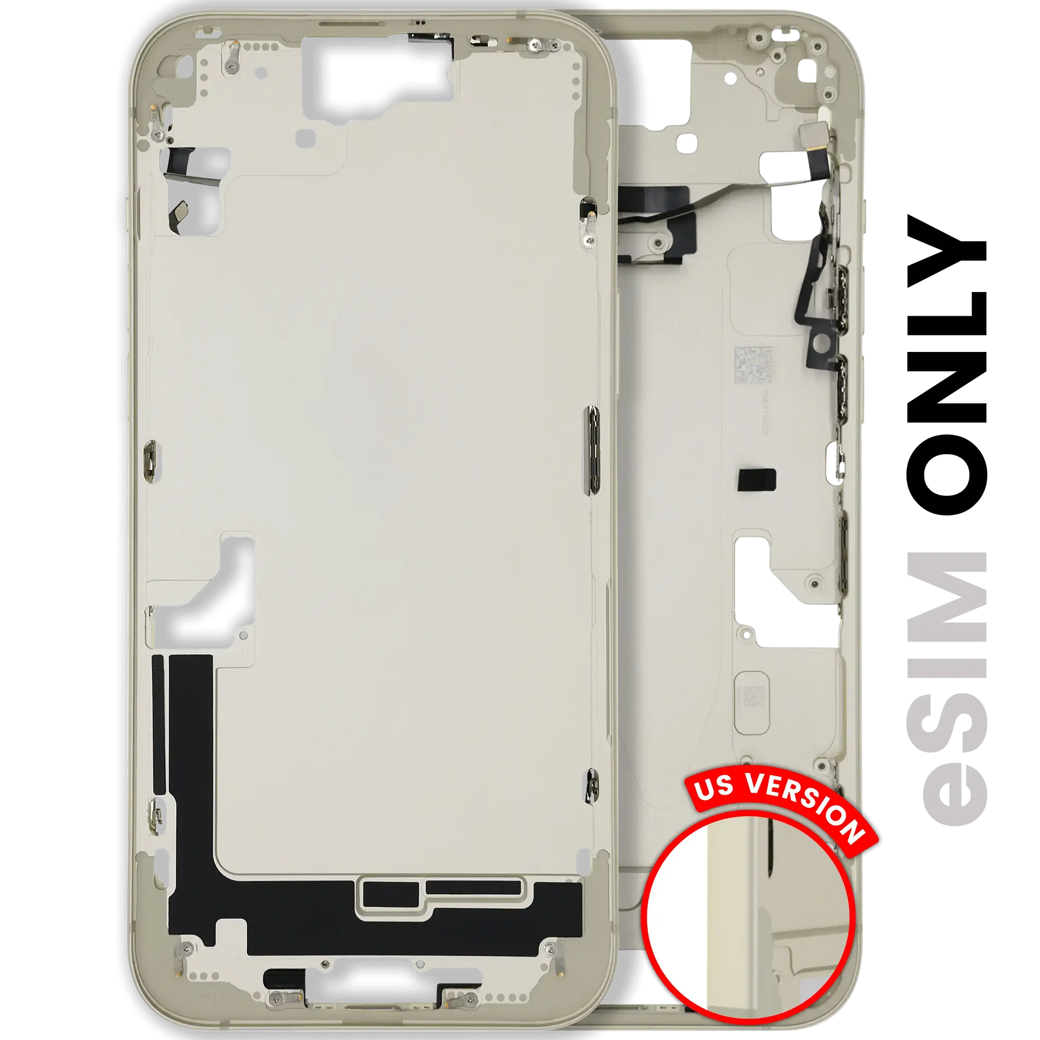 Mid-Frame Housing W/ Small Parts For iPhone 15 Plus (US Version) (Pull) (Yellow)