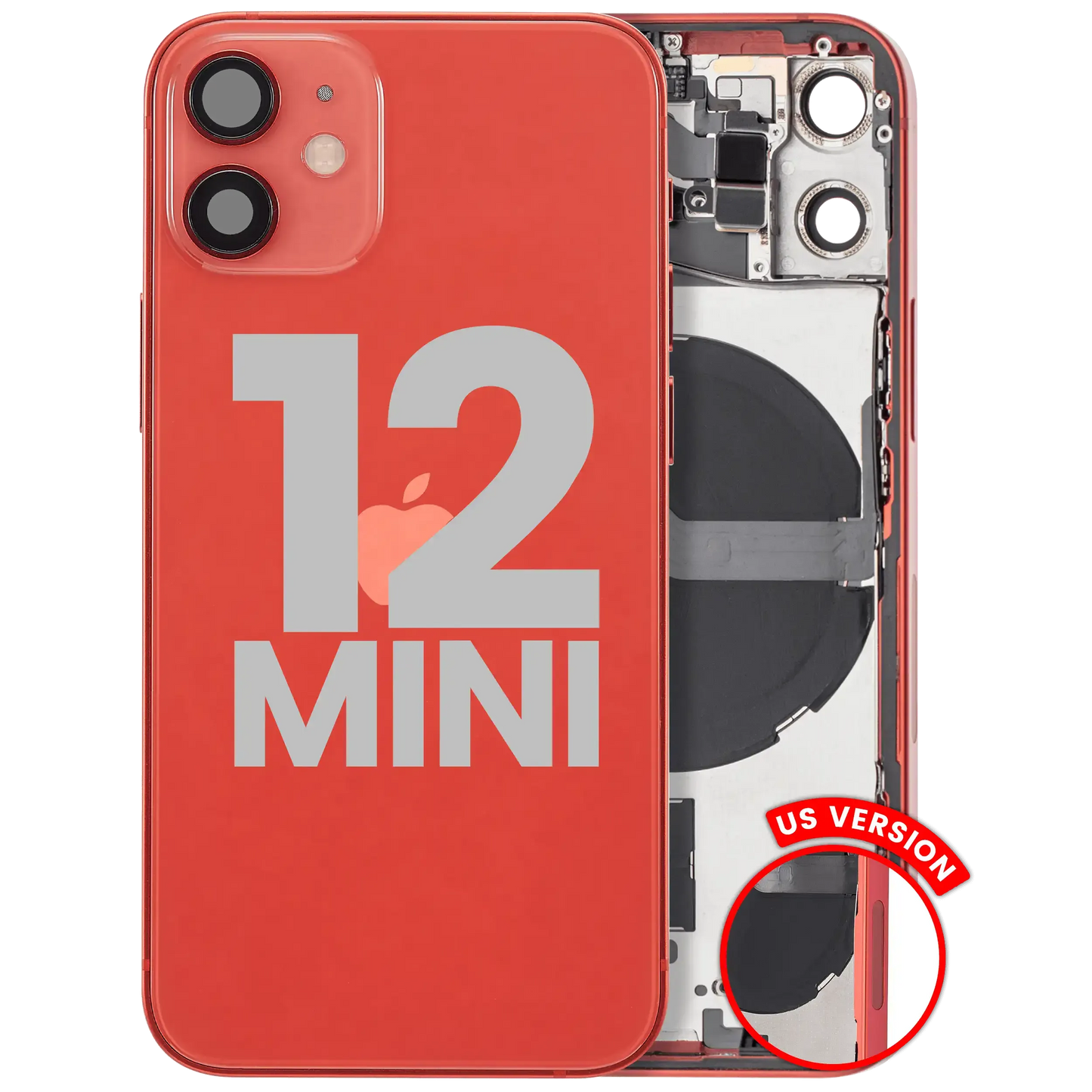 Back Housing W/ Small Parts For iPhone 12 Mini (US Version) (Pull) (Red)