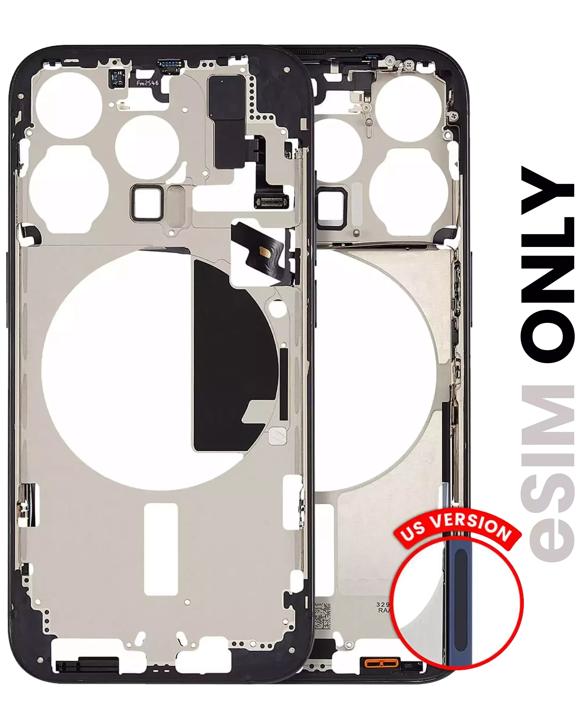 Mid-Frame Housing W/ Small Parts For iPhone 15 Pro (US Version) (Pull) (Blue Titanium)