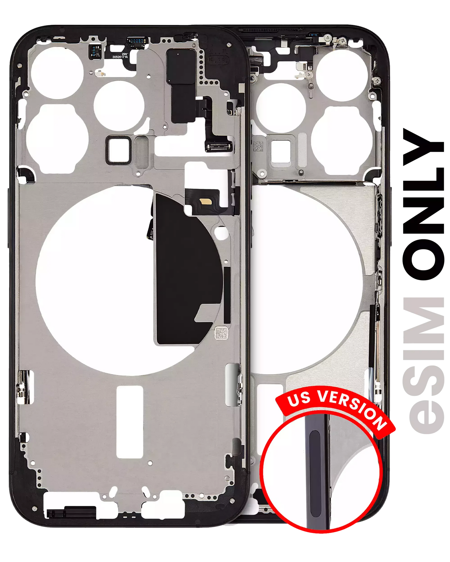 Mid-Frame Housing W/ Small Parts For iPhone 15 Pro (US Version) (Pull) (Black Titanium)