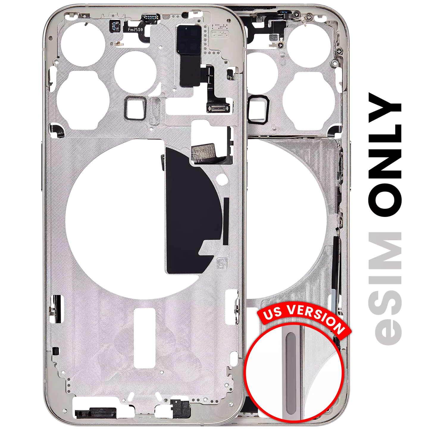 Mid-Frame Housing W/ Small Parts For iPhone 15 Pro (US Version) (Pull) (White Titanium)