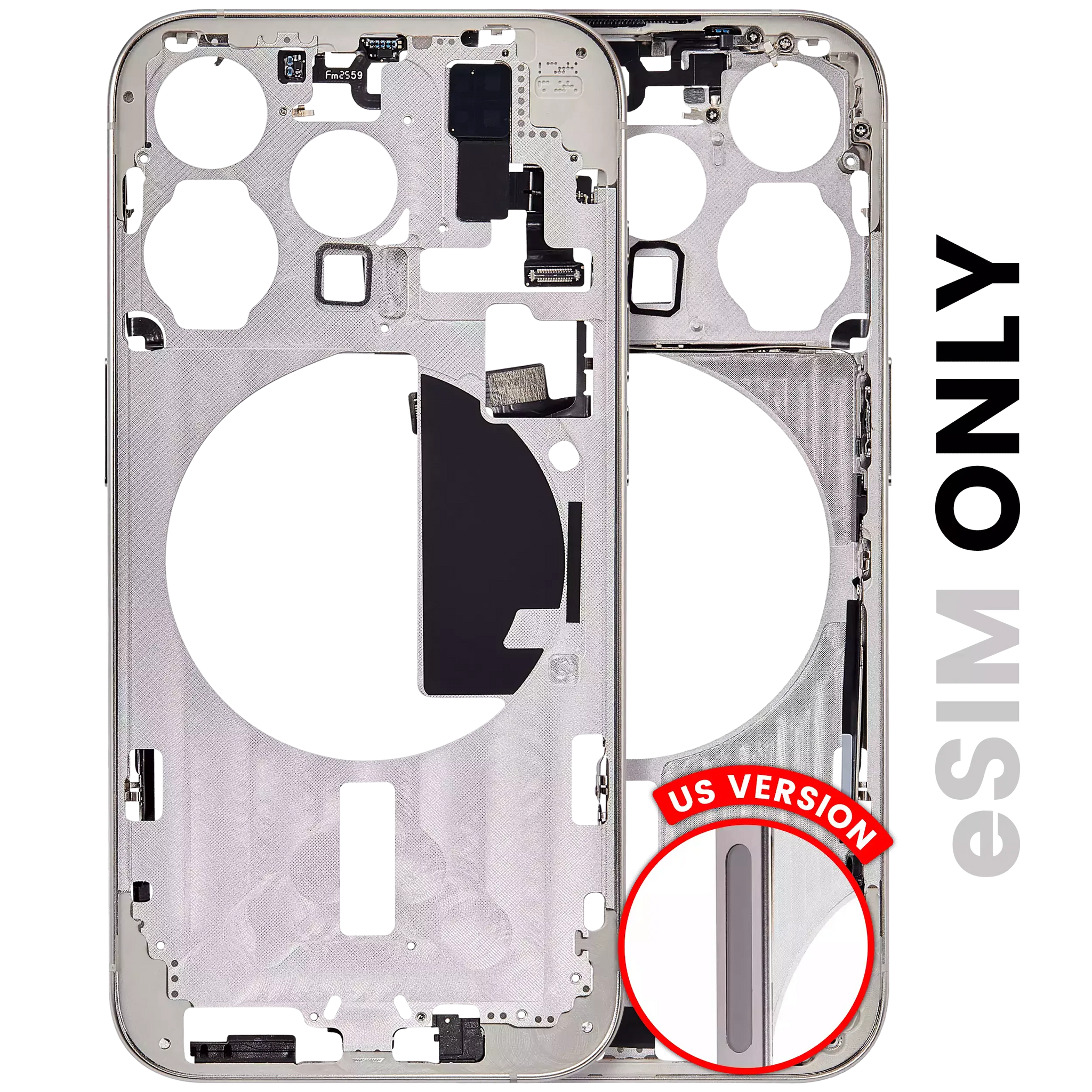 Mid-Frame Housing W/ Small Parts For iPhone 15 Pro (US Version) (Pull) (White Titanium)