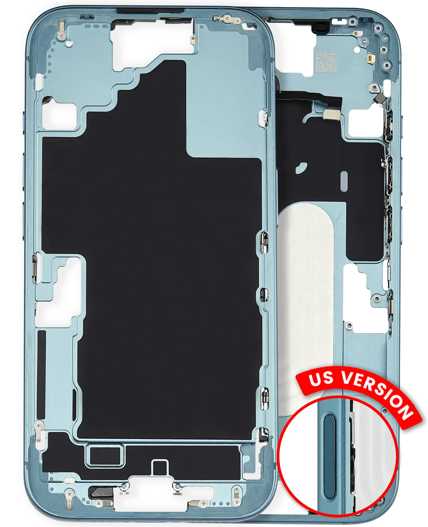 Mid-Frame Housing W/ Small Parts For iPhone 16 (US Version) (Pull) (Teal)