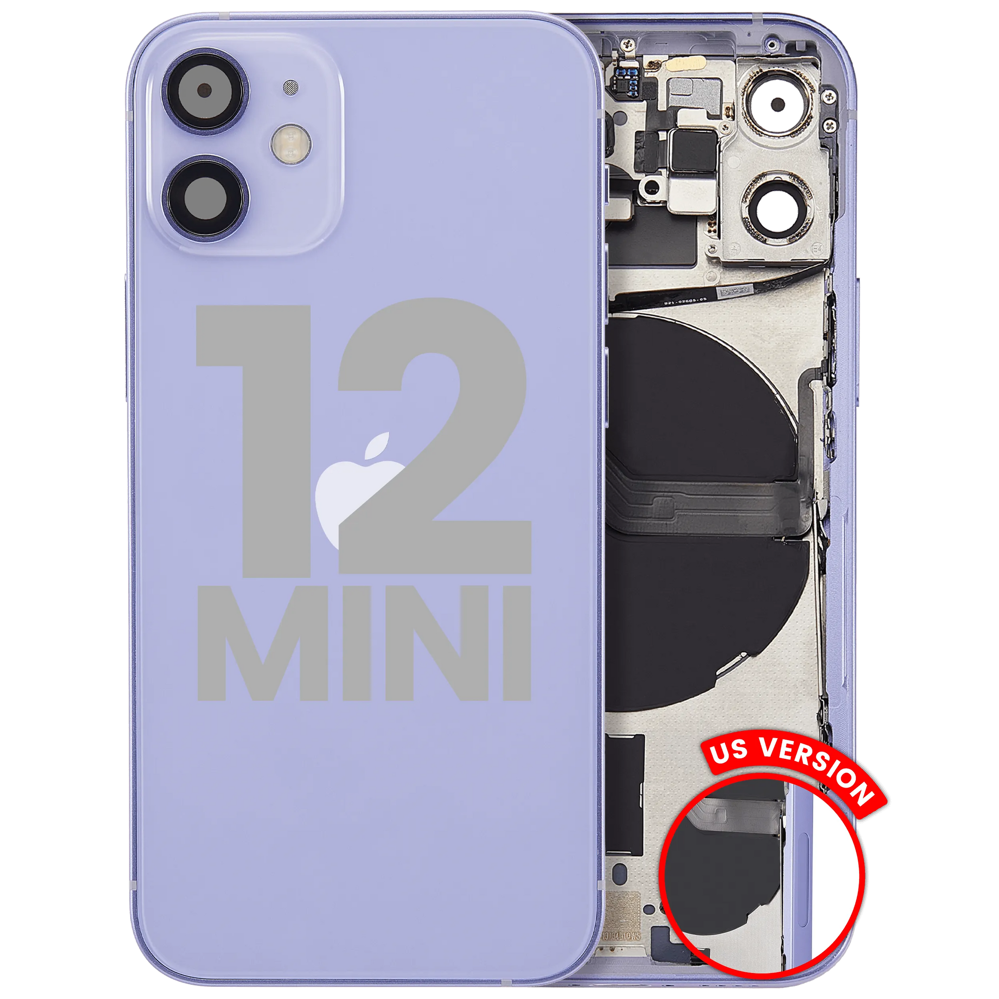 Back Housing W/ Small Parts For iPhone 12 Mini (US Version) (Pull) (Purple)