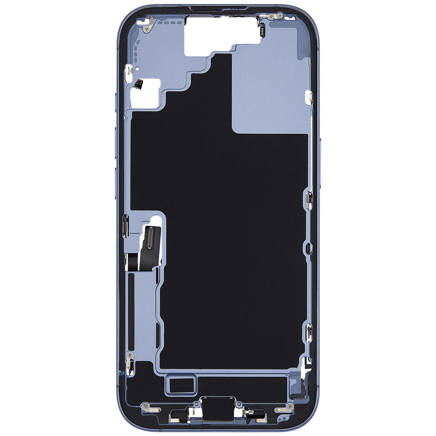 Mid-Frame Housing W/ Charging Port Flex & Small Parts For iPhone 17 (US Version) (Pull) (Mist Blue)