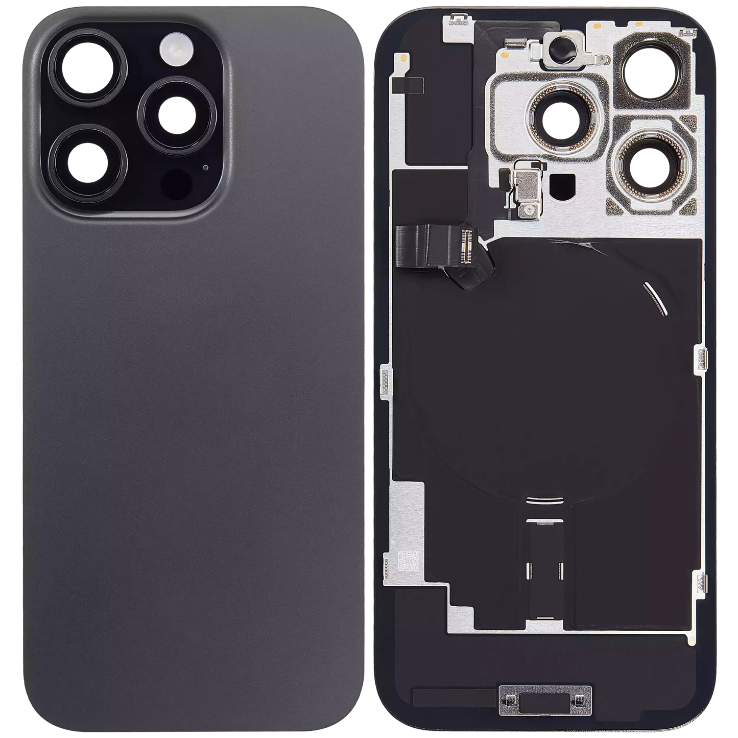 Back Glass w/ MagSafe Magnet & NFC & Flashlight Flex For iPhone 16 Pro (Pull) (Black Titanium)