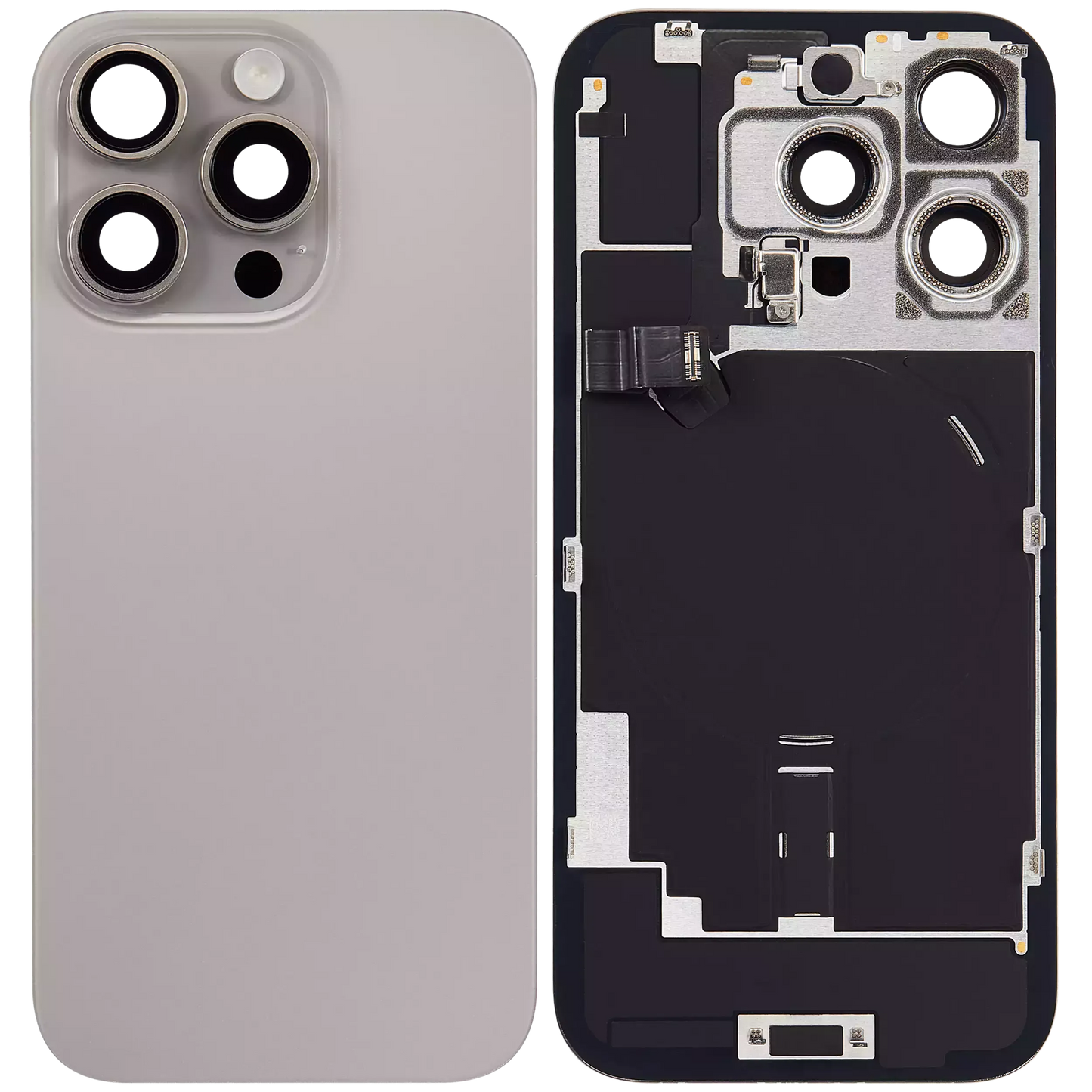 Back Glass w/ MagSafe Magnet & NFC & Flashlight Flex For iPhone 16 Pro (Pull) (Natural Titanium)