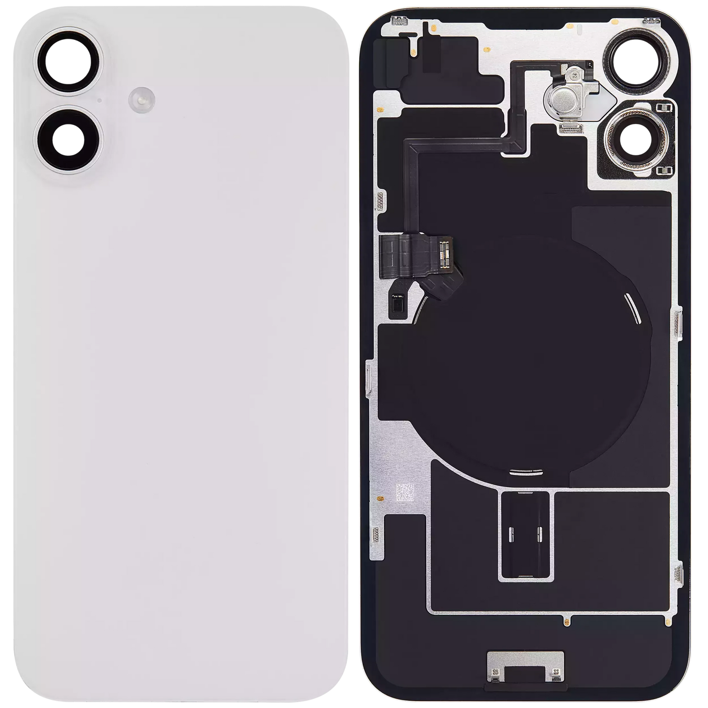 Back Glass w/ MagSafe Magnet & NFC & Flashlight Flex For iPhone 16 Plus (Pull) (White)
