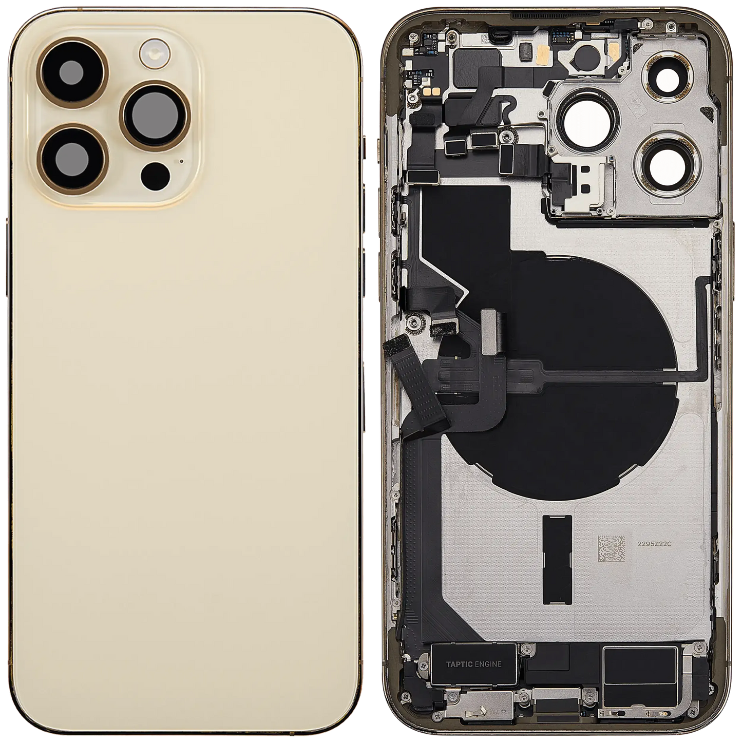 Back Housing W/ Charging Port Flex & Small Parts For iPhone 14 Pro Max (EU / Global Version) (Pull) (Gold)