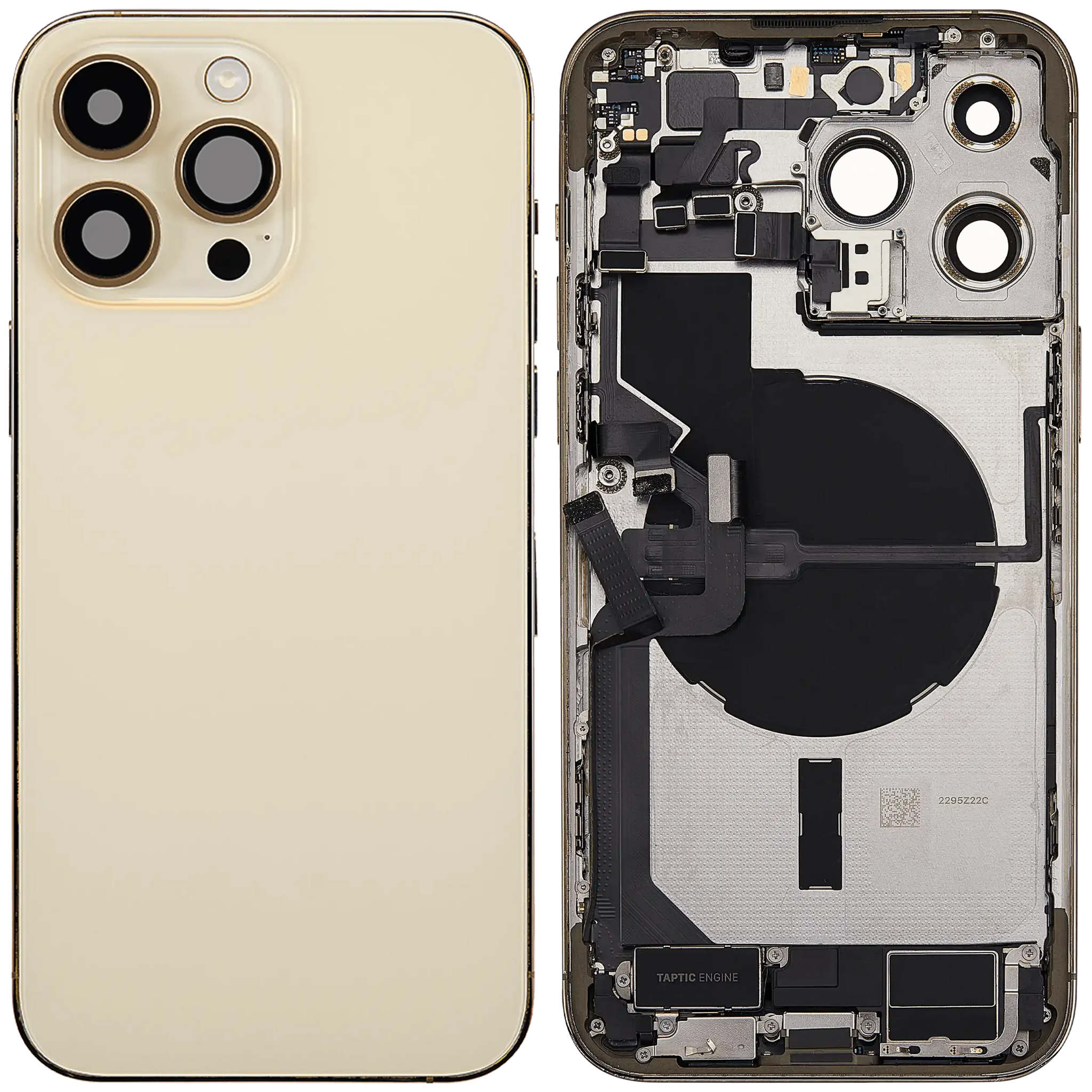 Back Housing W/ Charging Port Flex & Small Parts For iPhone 14 Pro Max (EU / Global Version) (Pull) (Gold)