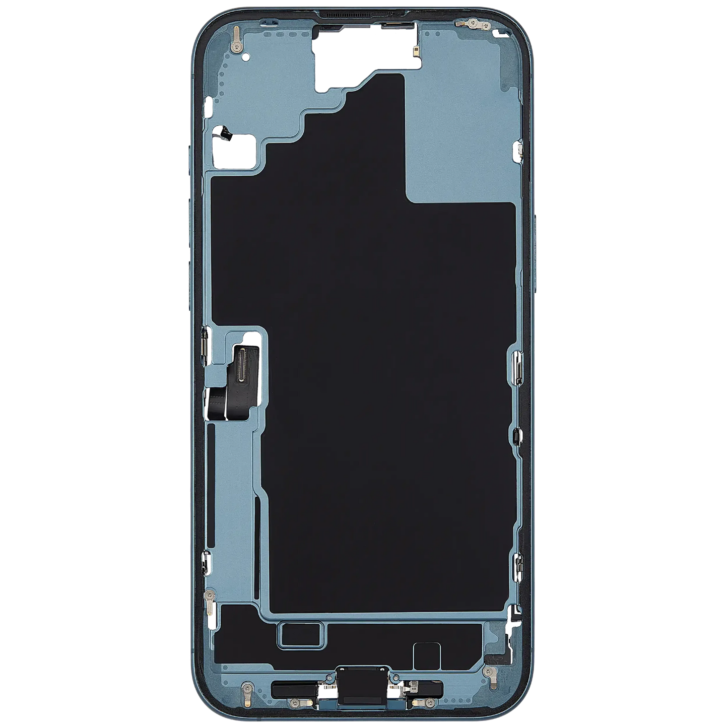 Mid-Frame Housing W/ Charging Port Flex & Small Parts For iPhone 16 Plus (US Version) (Pull) (Teal)