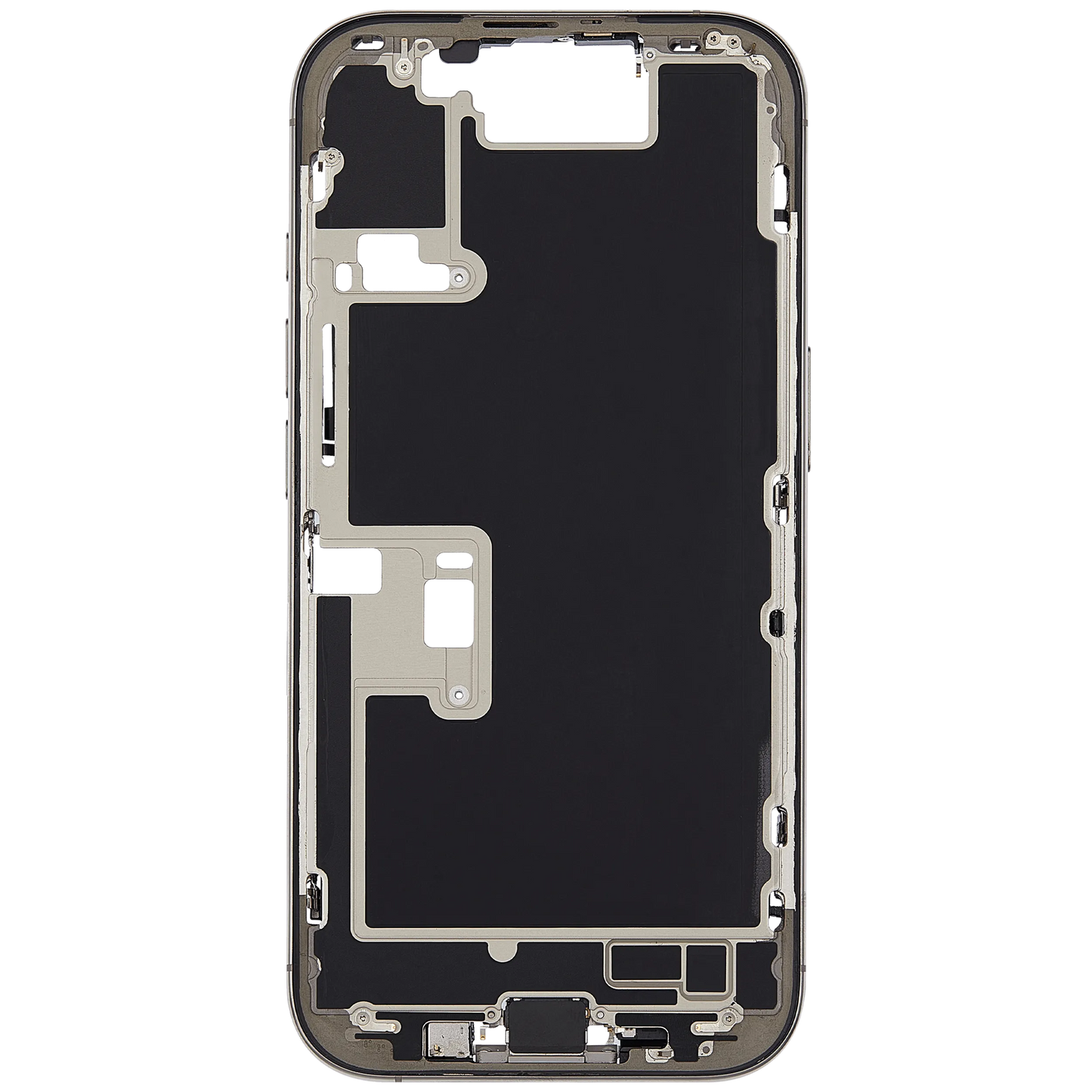 Mid-Frame Housing W/ Charging Port Flex & Small Parts For iPhone 16 Pro (EU / Global Version) (Pull) (Natural Titanium)
