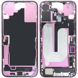Mid-Frame Housing W/ Charging Port Flex & Small Parts For iPhone 16 Plus (EU / Global Version) (Pull) (Pink)