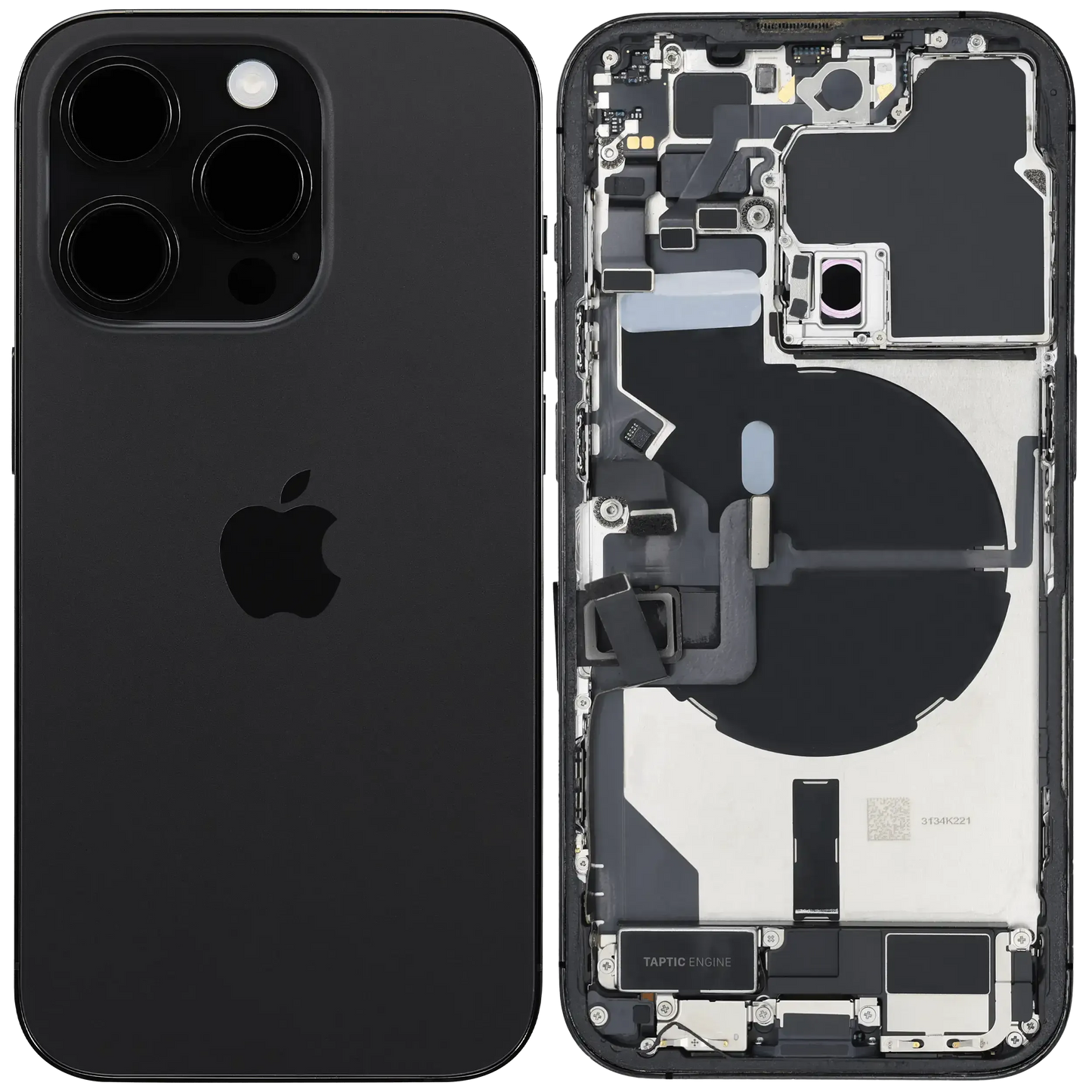 Back Housing W/ Charging Port Flex & Small Parts For iPhone 14 Pro (EU / Global Version) (Pull) (Space Black)