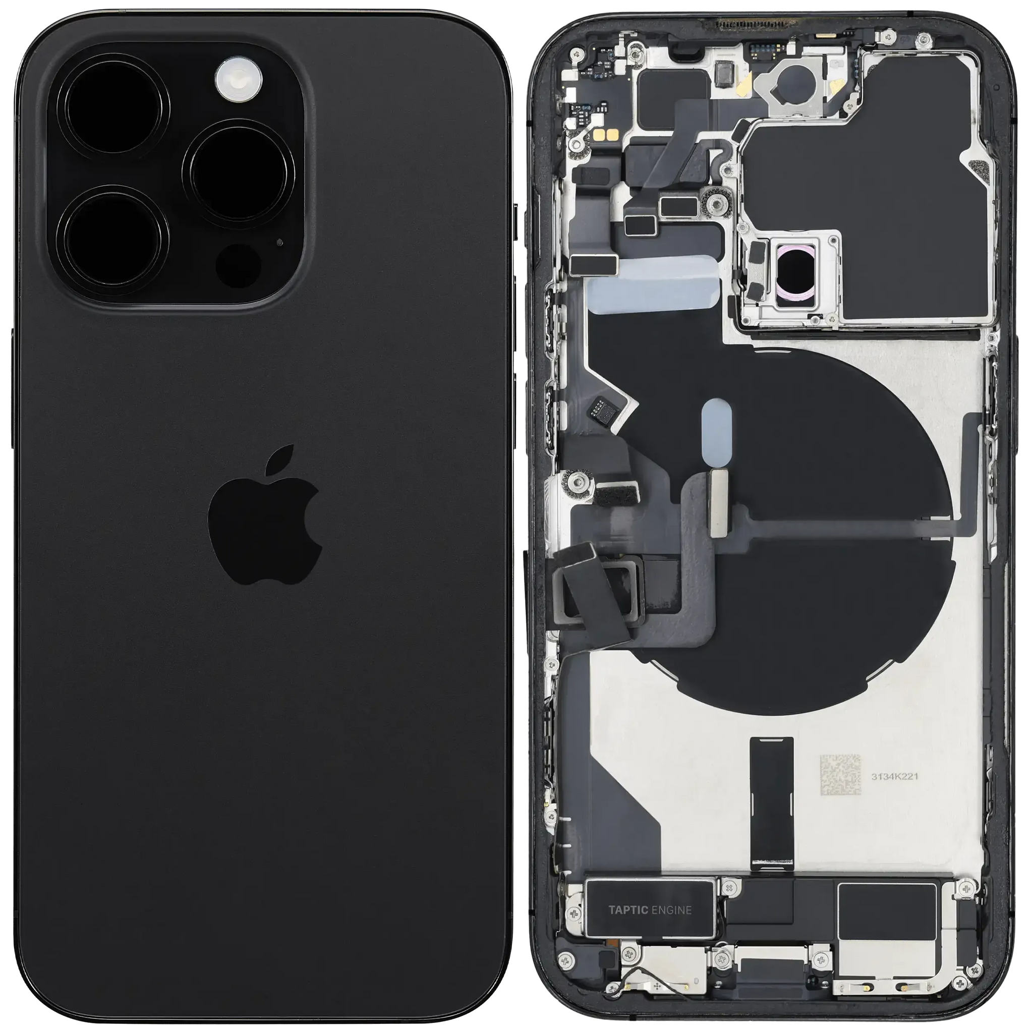 Back Housing W/ Charging Port Flex & Small Parts For iPhone 14 Pro (EU / Global Version) (Pull) (Space Black)