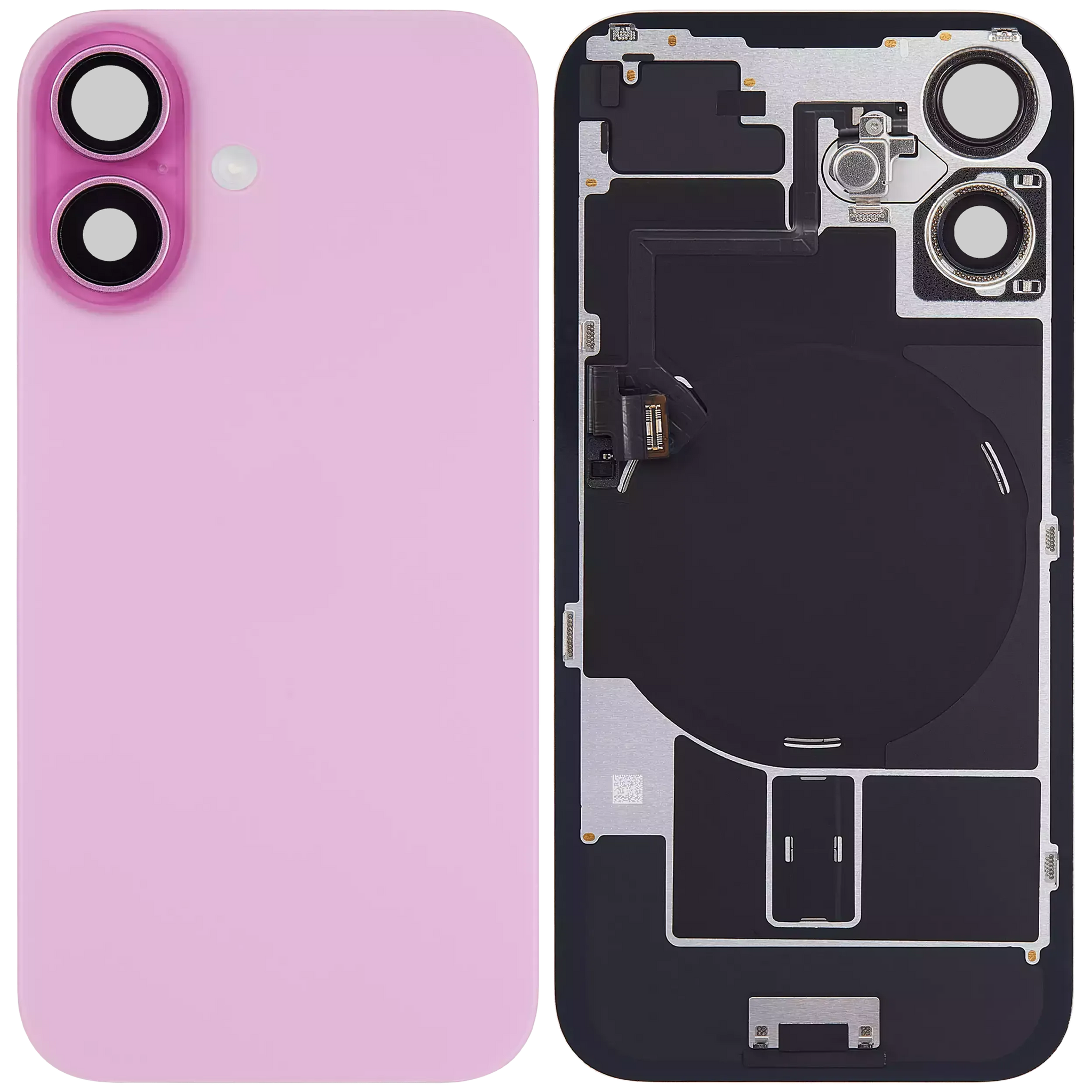 Back Glass w/ MagSafe Magnet & NFC & Flashlight Flex For iPhone 16 Plus (Pull) (Pink)