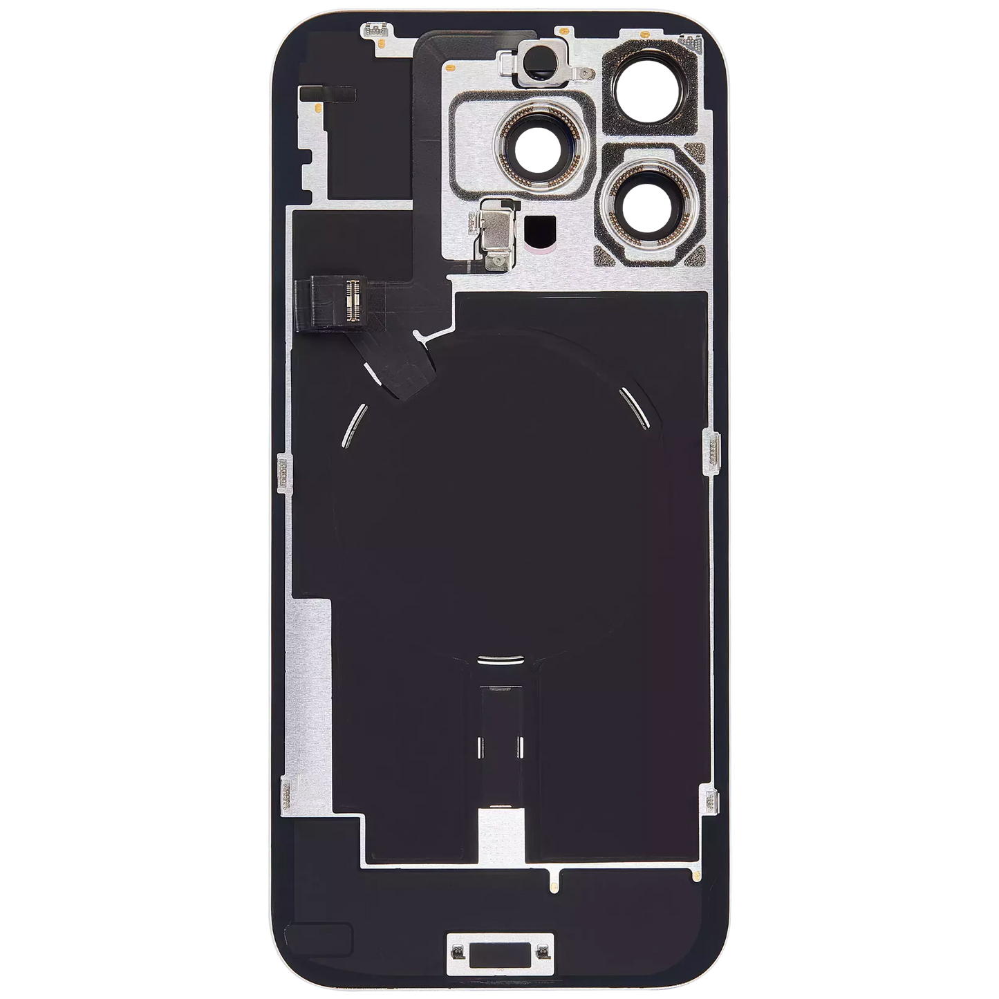 Back Glass w/ MagSafe Magnet & NFC & Flashlight Flex For iPhone 16 Pro Max (Pull) (White Titanium)