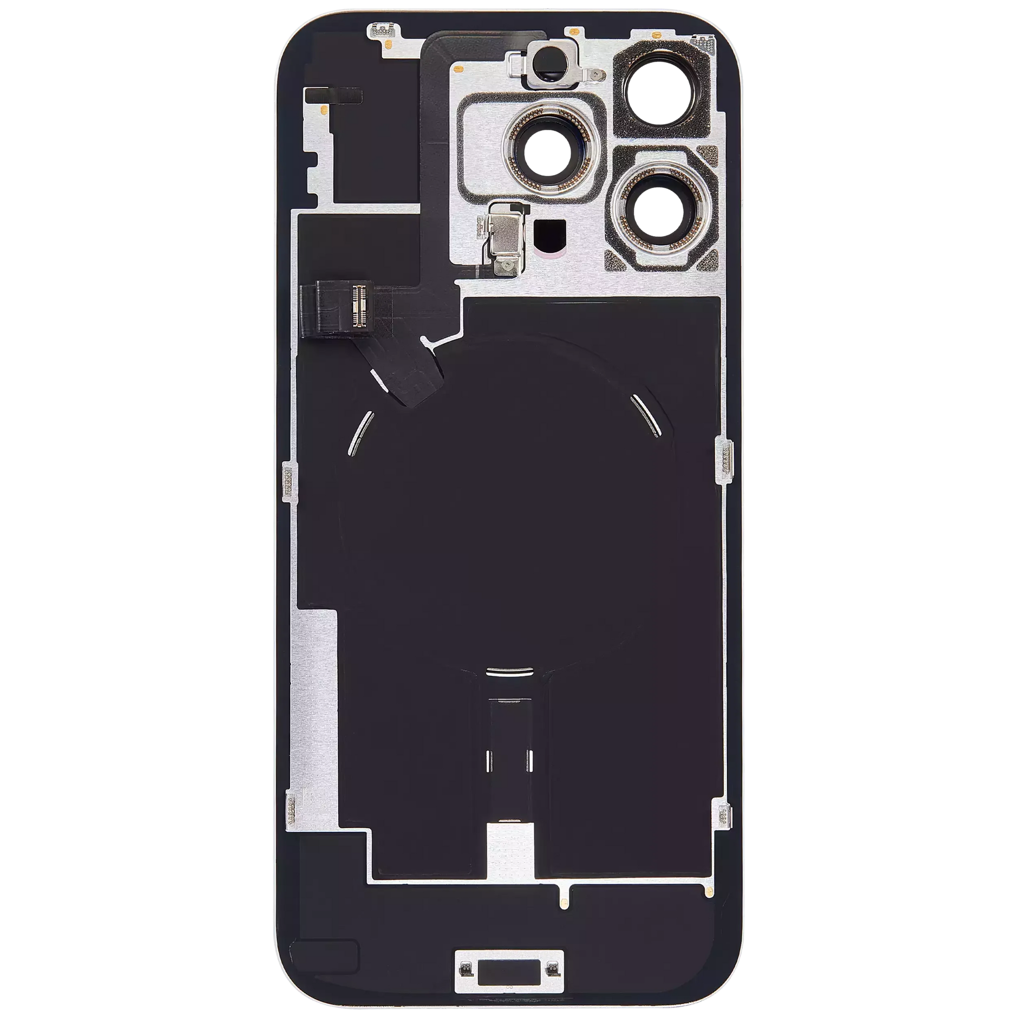 Back Glass w/ MagSafe Magnet & NFC & Flashlight Flex For iPhone 16 Pro Max (Pull) (White Titanium)