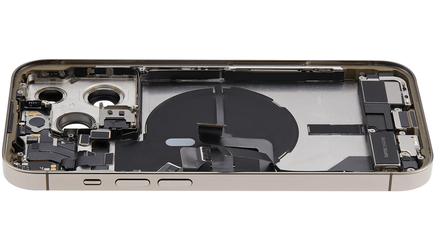 Back Housing W/ Charging Port Flex & Small Parts For iPhone 14 Pro (US Version) (Pull) (Gold)
