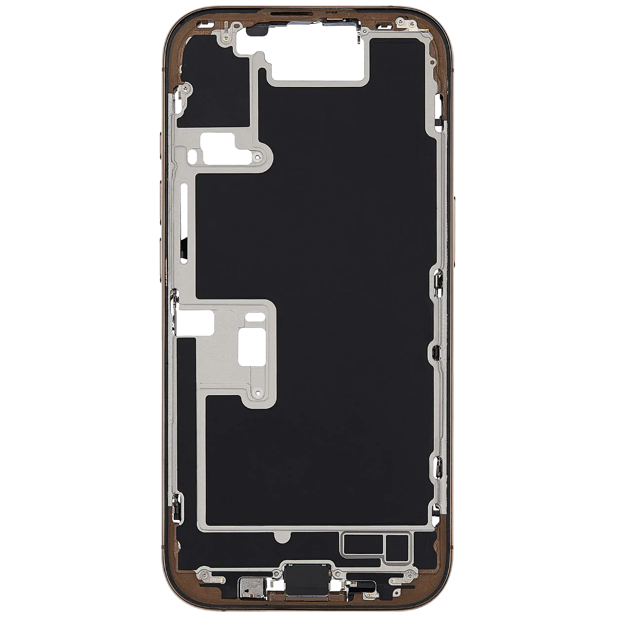 Mid-Frame Housing W/ Charging Port Flex & Small Parts For iPhone 16 Pro (EU / Global Version) (Pull) (Desert Titanium)