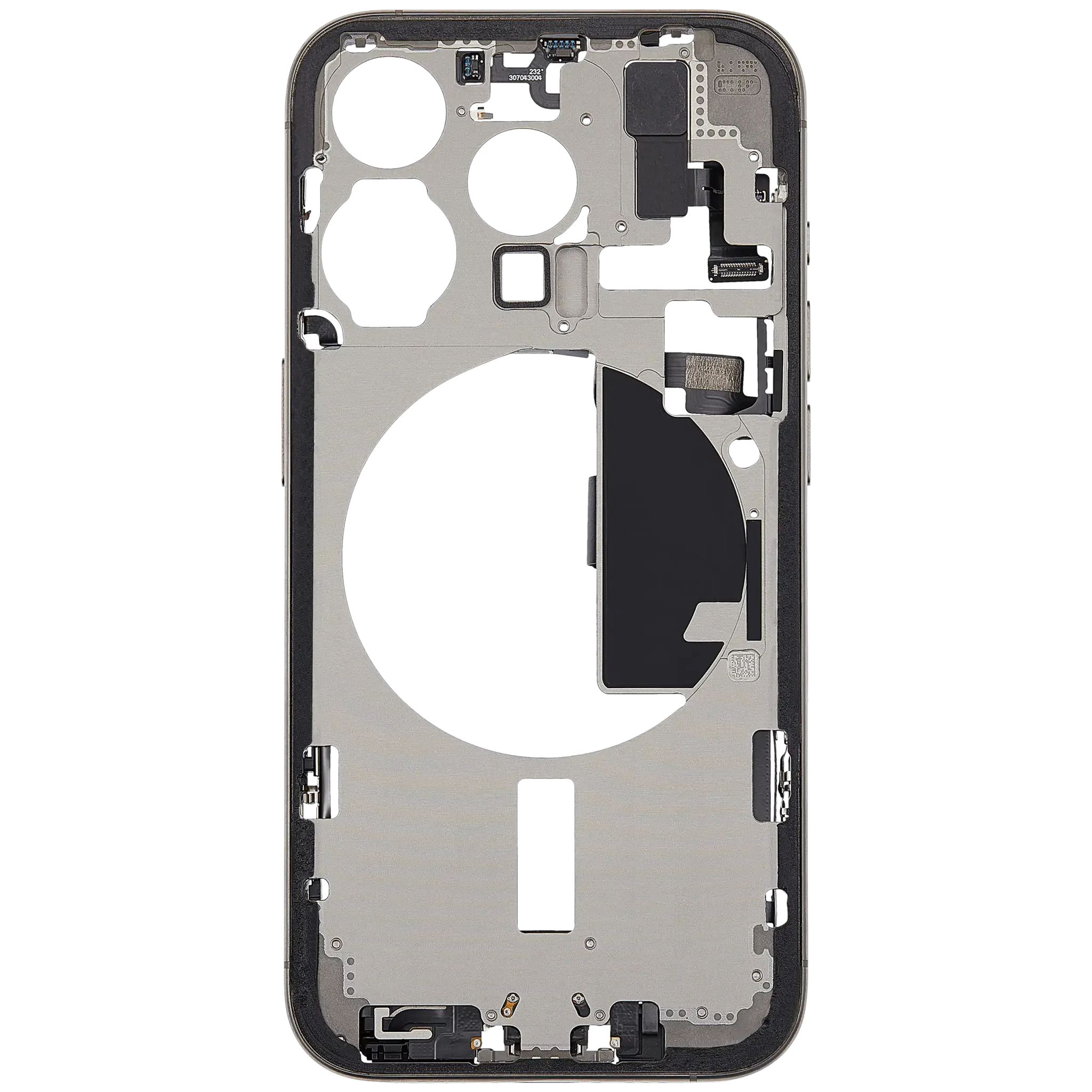 Mid-Frame Housing W/ Charging Port Flex & Small Parts For iPhone 15 Pro (EU / Global Version) (Pull) (Natural Titanium)