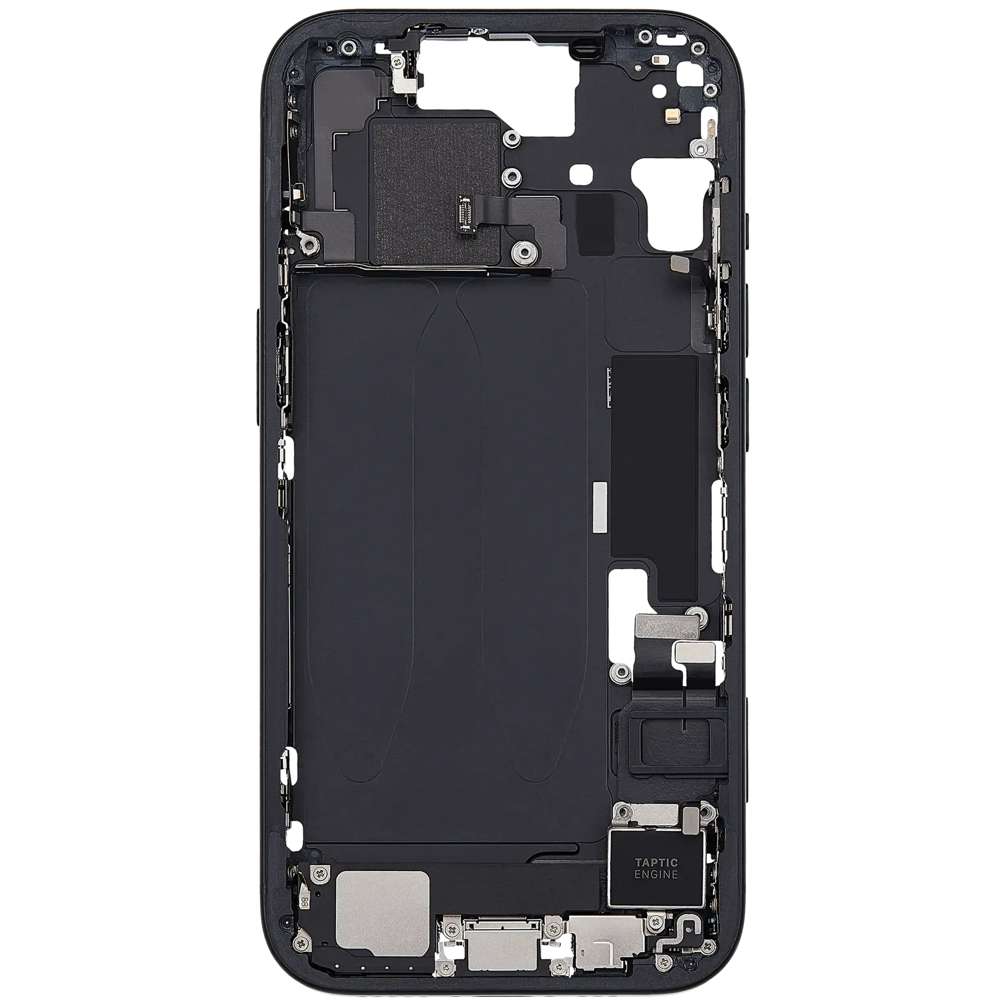 Mid-Frame Housing W/ Charging Port Flex & Small Parts For iPhone 15 (EU / Global Version) (Pull) (Black)