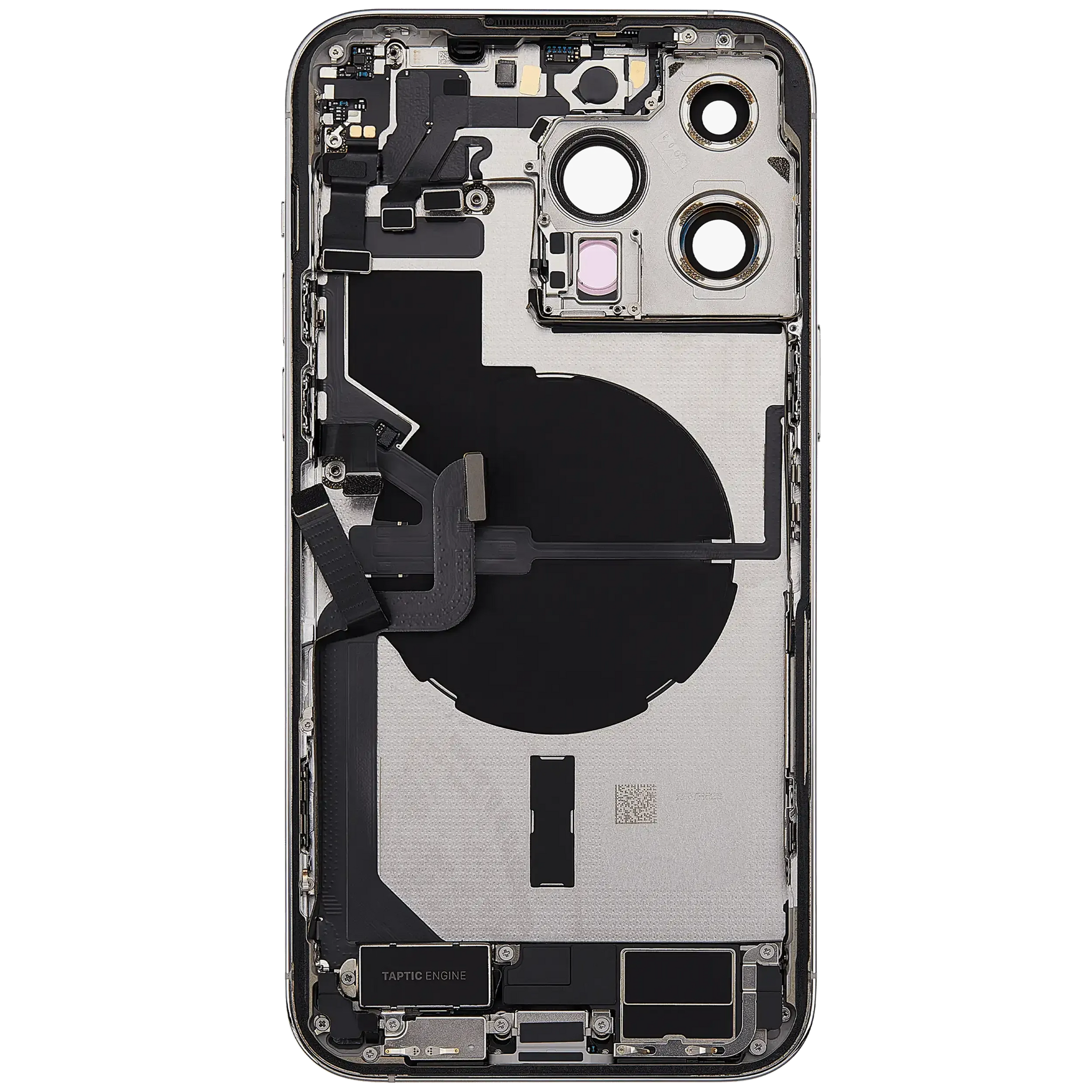 Back Housing W/ Charging Port Flex & Small Parts For iPhone 14 Pro Max (US Version) (Pull) (Silver)