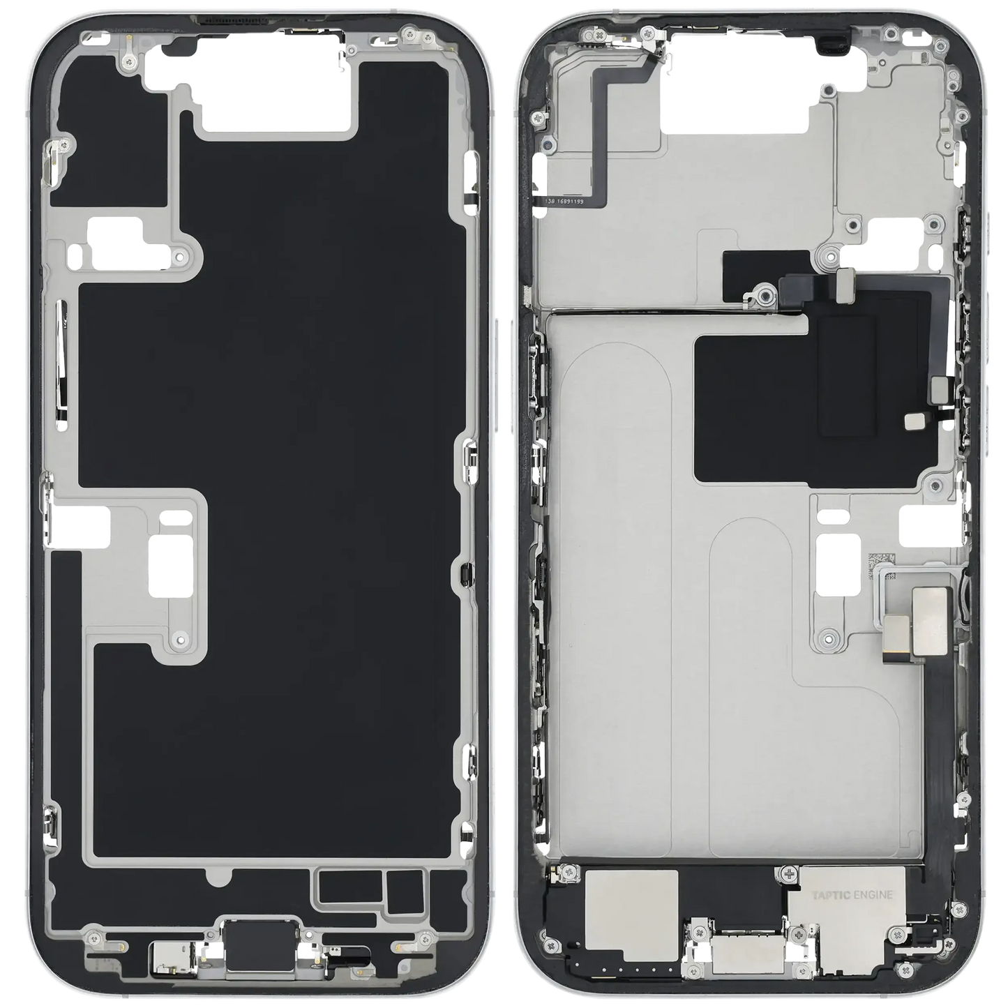 Mid-Frame Housing W/ Charging Port Flex & Small Parts For iPhone 16 Pro (EU / Global Version) (Pull) (White Titanium)