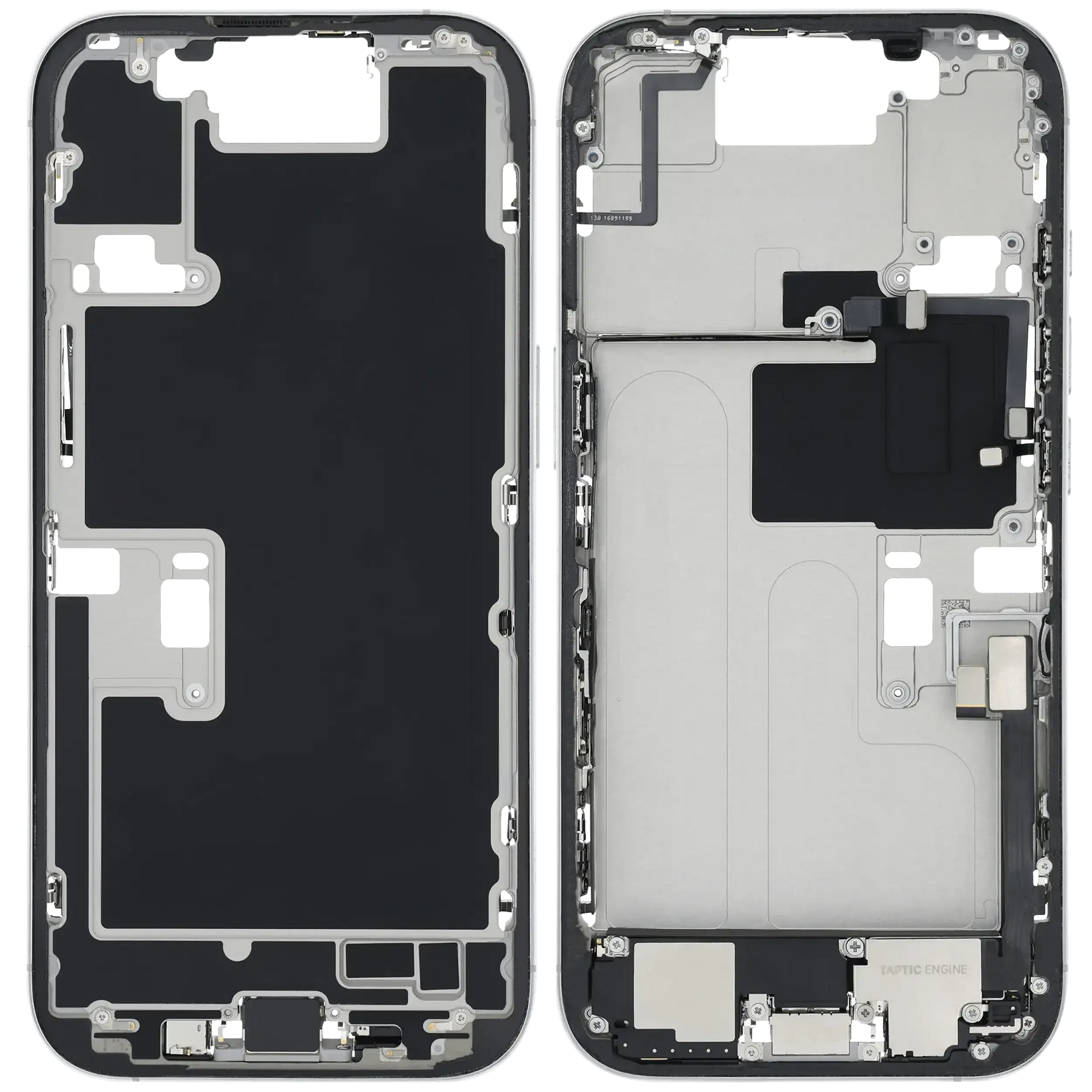 Mid-Frame Housing W/ Charging Port Flex & Small Parts For iPhone 16 Pro (EU / Global Version) (Pull) (White Titanium)