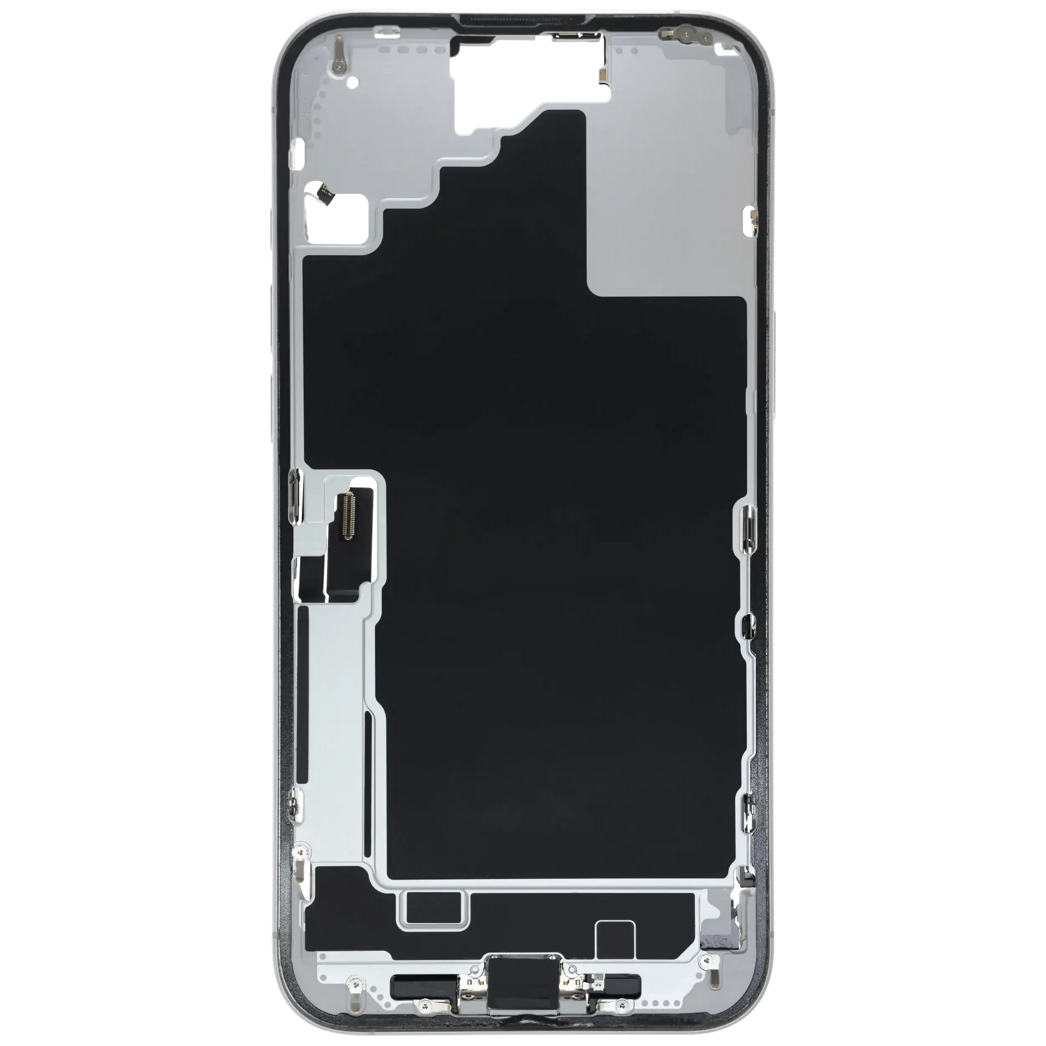 Mid-Frame Housing W/ Charging Port Flex & Small Parts For iPhone 16 Plus (EU / Global Version) (Pull) (White)