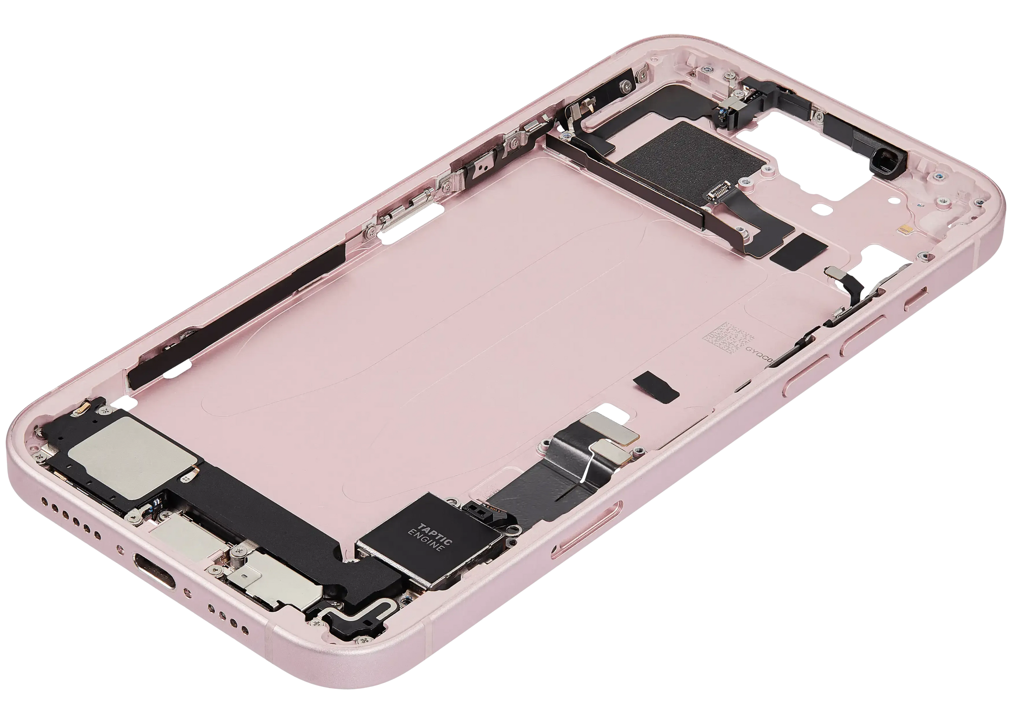 Mid-Frame Housing W/ Charging Port Flex & Small Parts For iPhone 15 Plus (EU / Global Version) (Pull) (Pink)