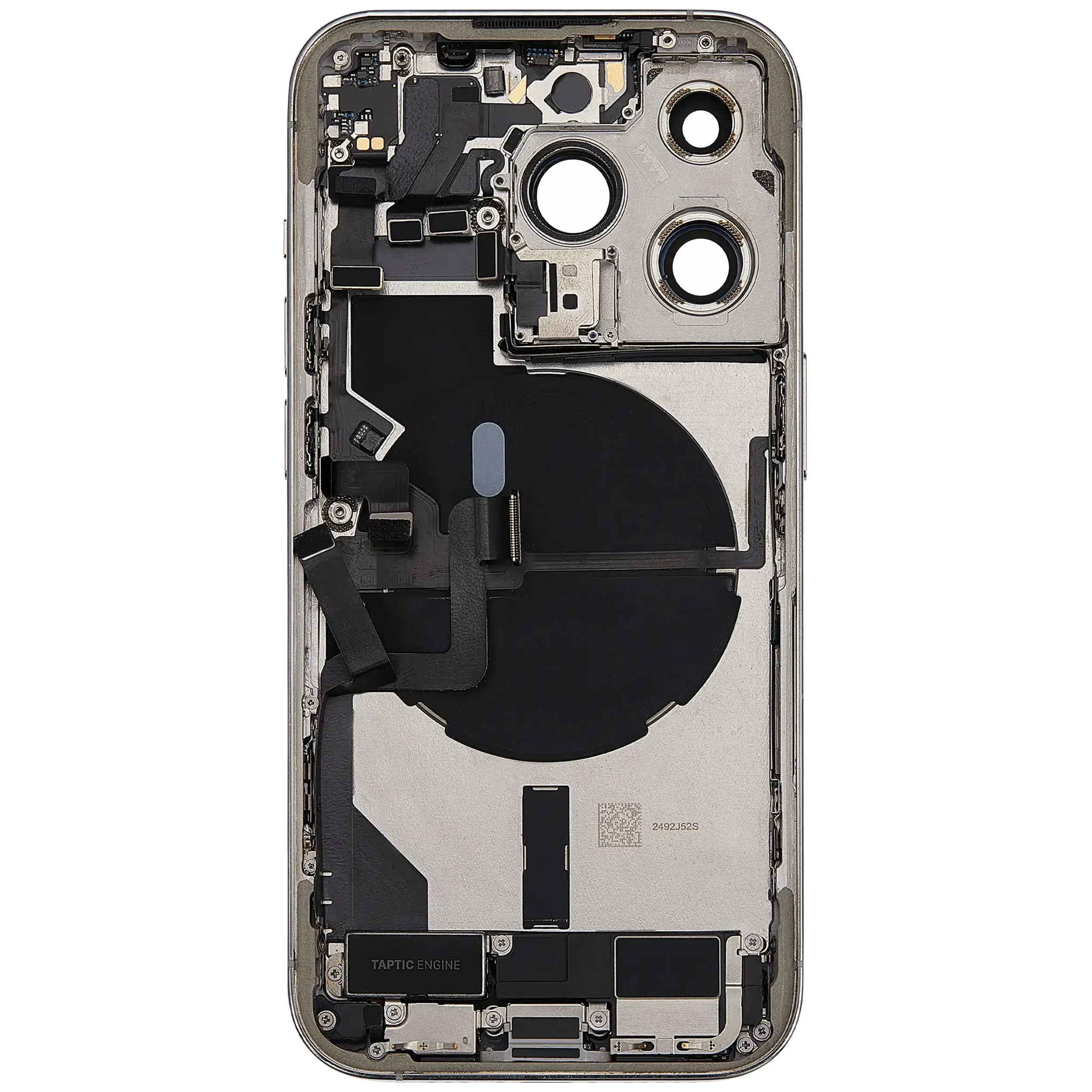 Back Housing W/ Charging Port Flex & Small Parts For iPhone 14 Pro (US Version) (Pull) (Silver)