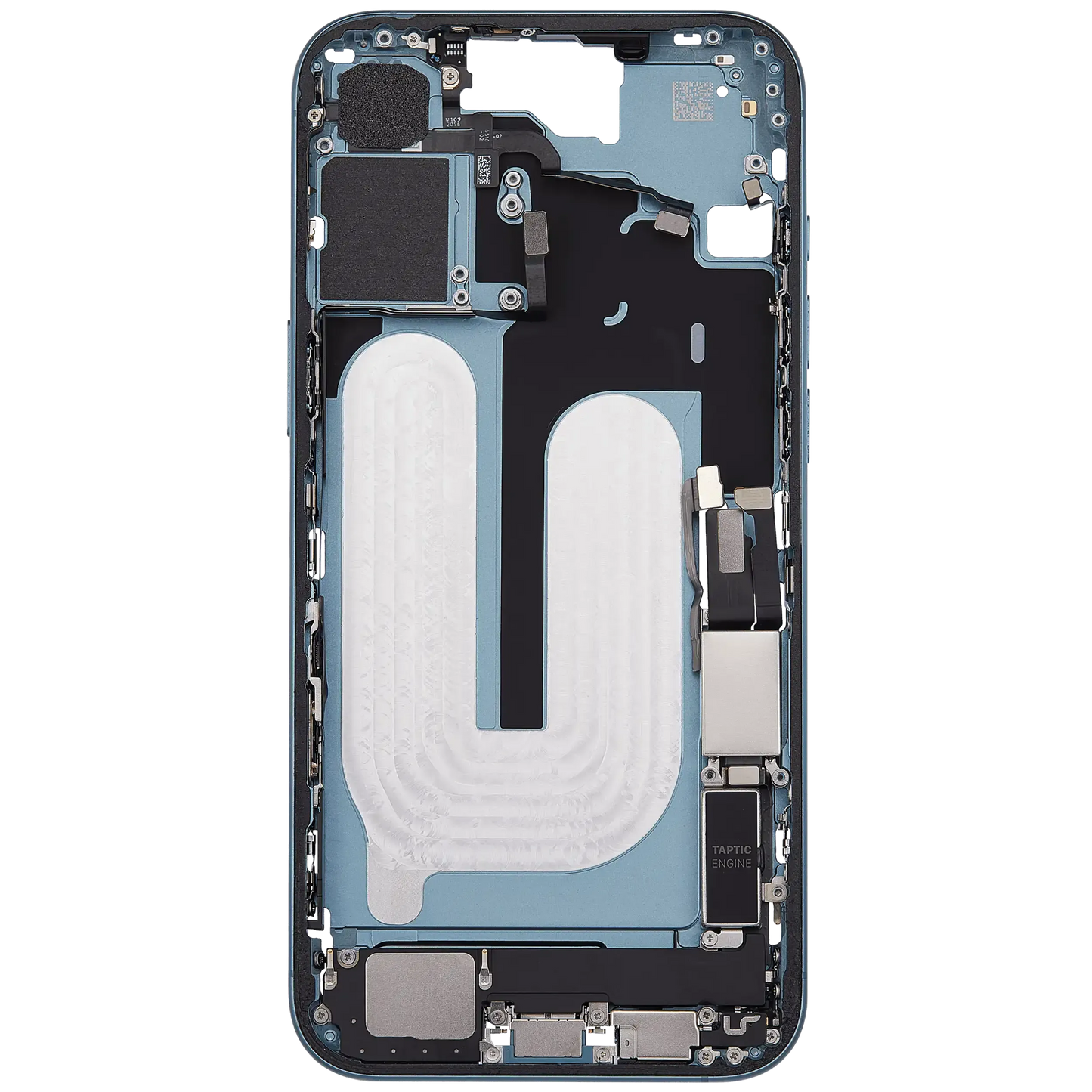 Mid-Frame Housing W/ Charging Port Flex & Small Parts For iPhone 16 Plus (US Version) (Pull) (Teal)