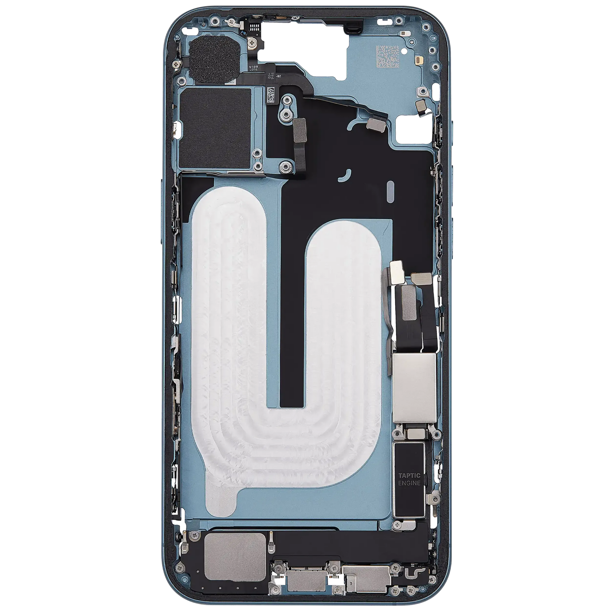 Mid-Frame Housing W/ Charging Port Flex & Small Parts For iPhone 16 Plus (US Version) (Pull) (Teal)