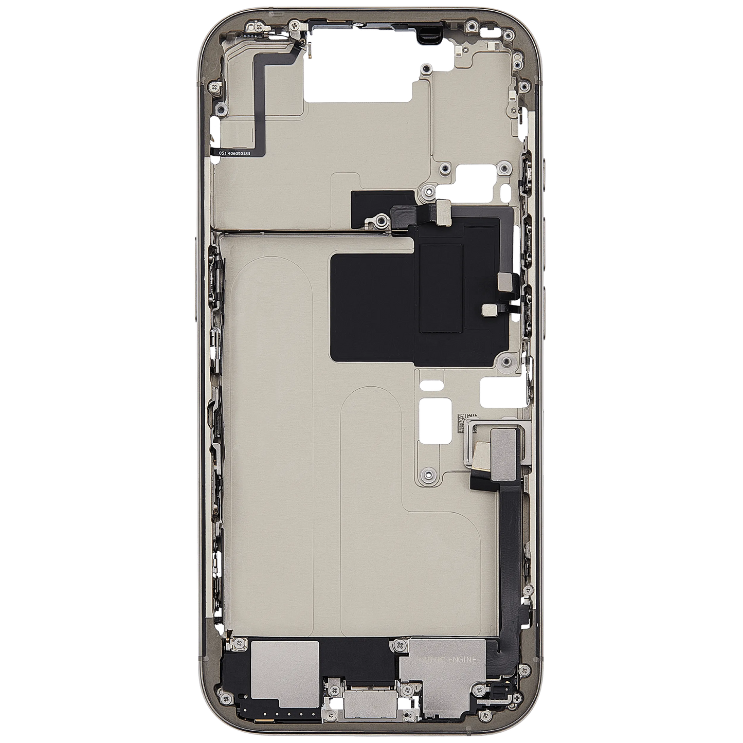 Mid-Frame Housing W/ Charging Port Flex & Small Parts For iPhone 16 Pro (EU / Global Version) (Pull) (Natural Titanium)