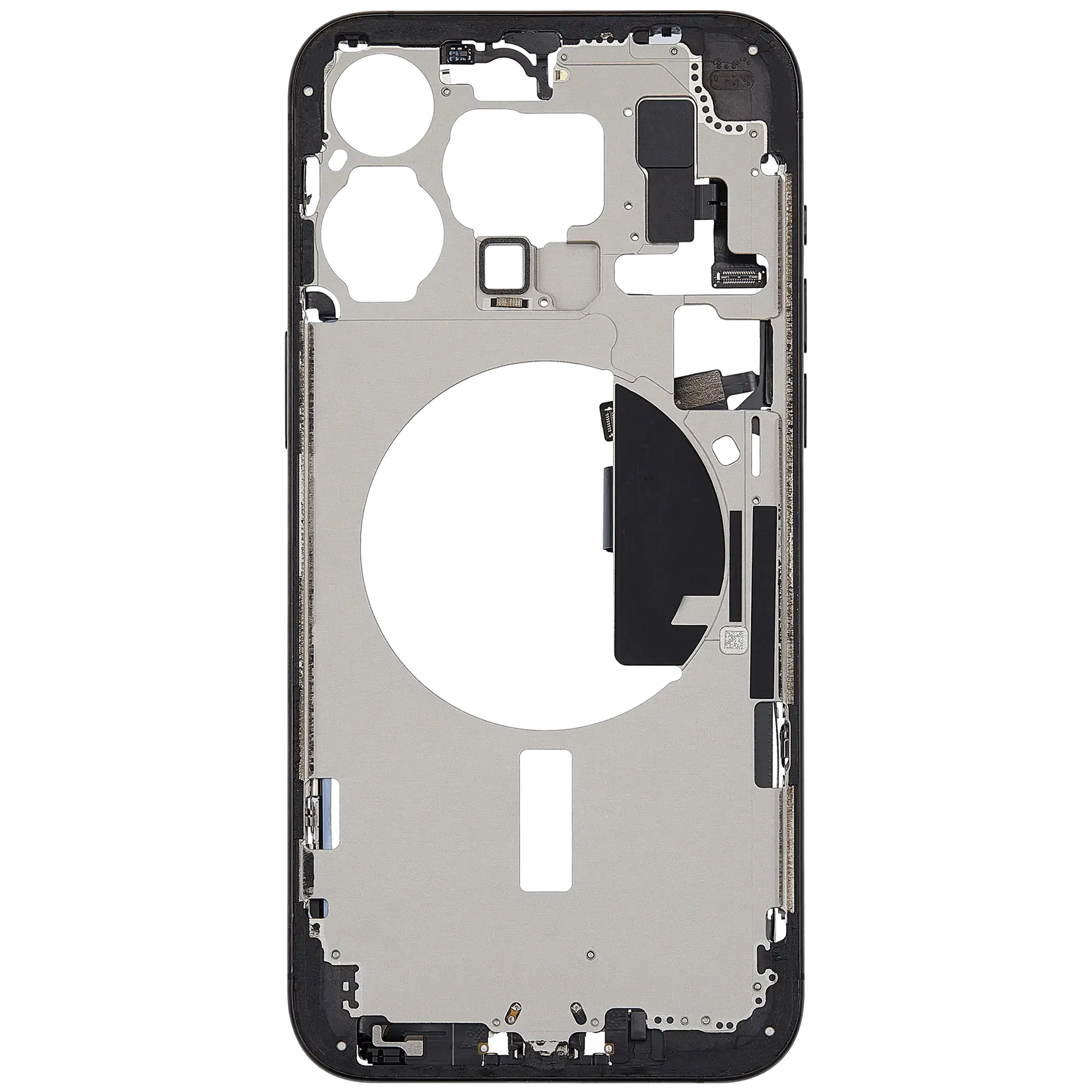 Mid-Frame Housing W/ Charging Port Flex & Small Parts For iPhone 15 Pro Max (EU / Global Version) (Pull) (Black Titanium)