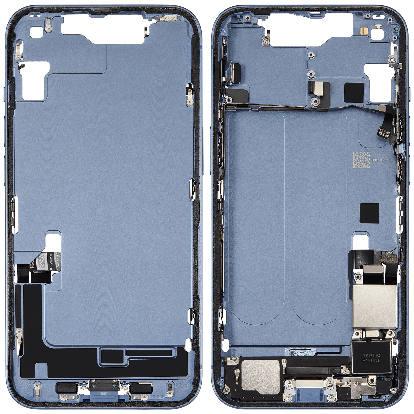 Mid-Frame Housing W/ Charging Port Flex & Small Parts For iPhone 14 (US Version) (Pull) (Blue)