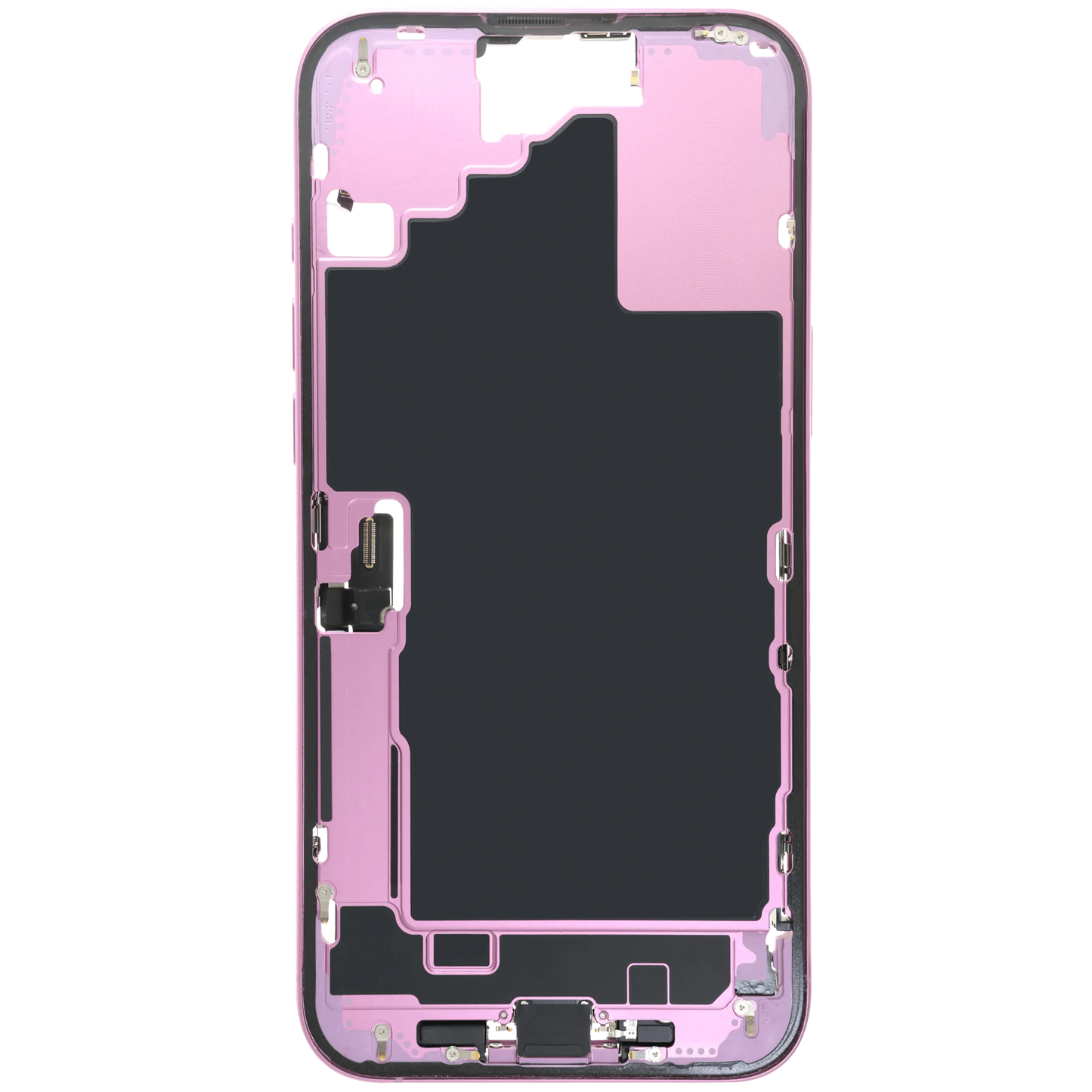Mid-Frame Housing W/ Charging Port Flex & Small Parts For iPhone 16 Plus (EU / Global Version) (Pull) (Pink)