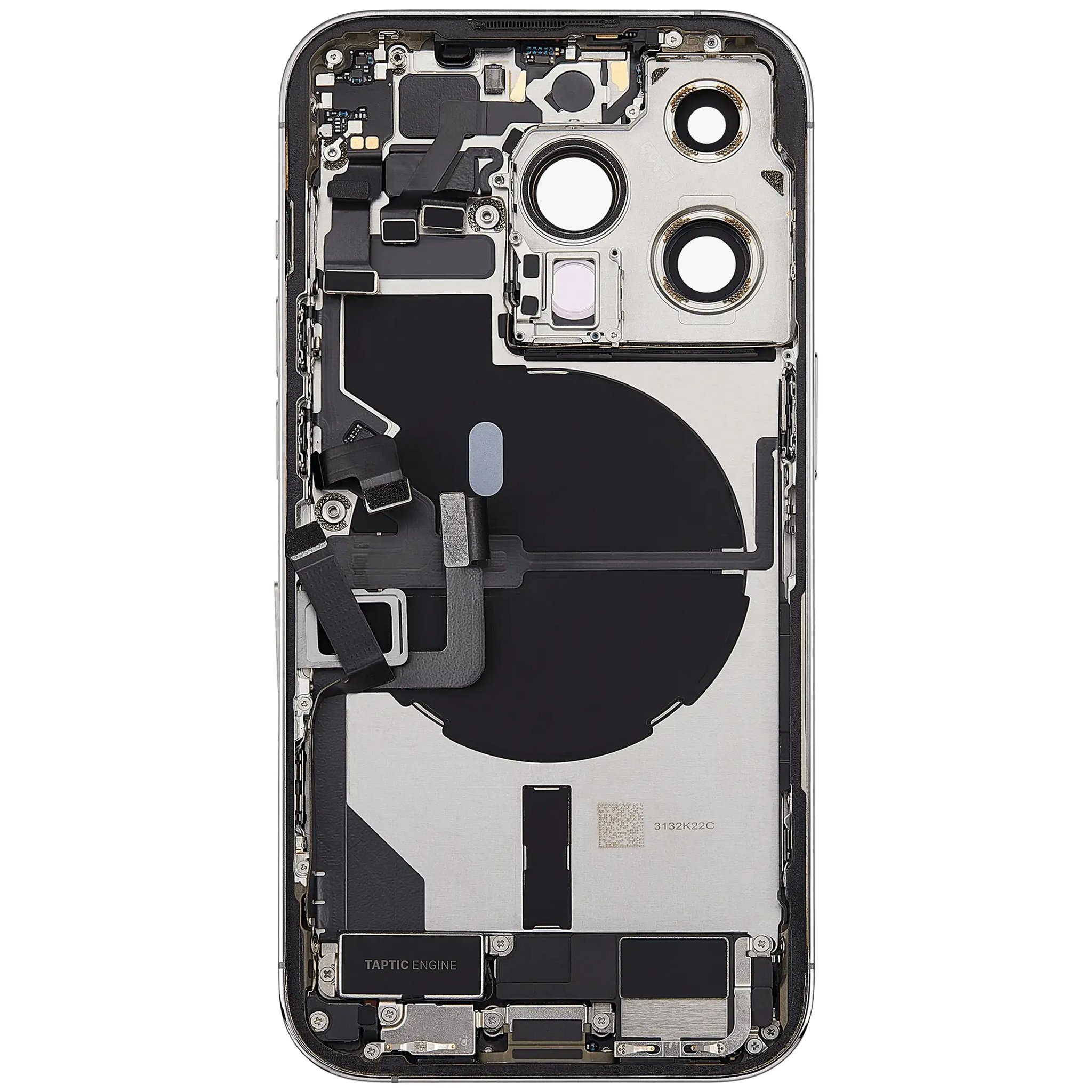 Back Housing W/ Charging Port Flex & Small Parts For iPhone 14 Pro (EU / Global Version) (Pull) (Silver)