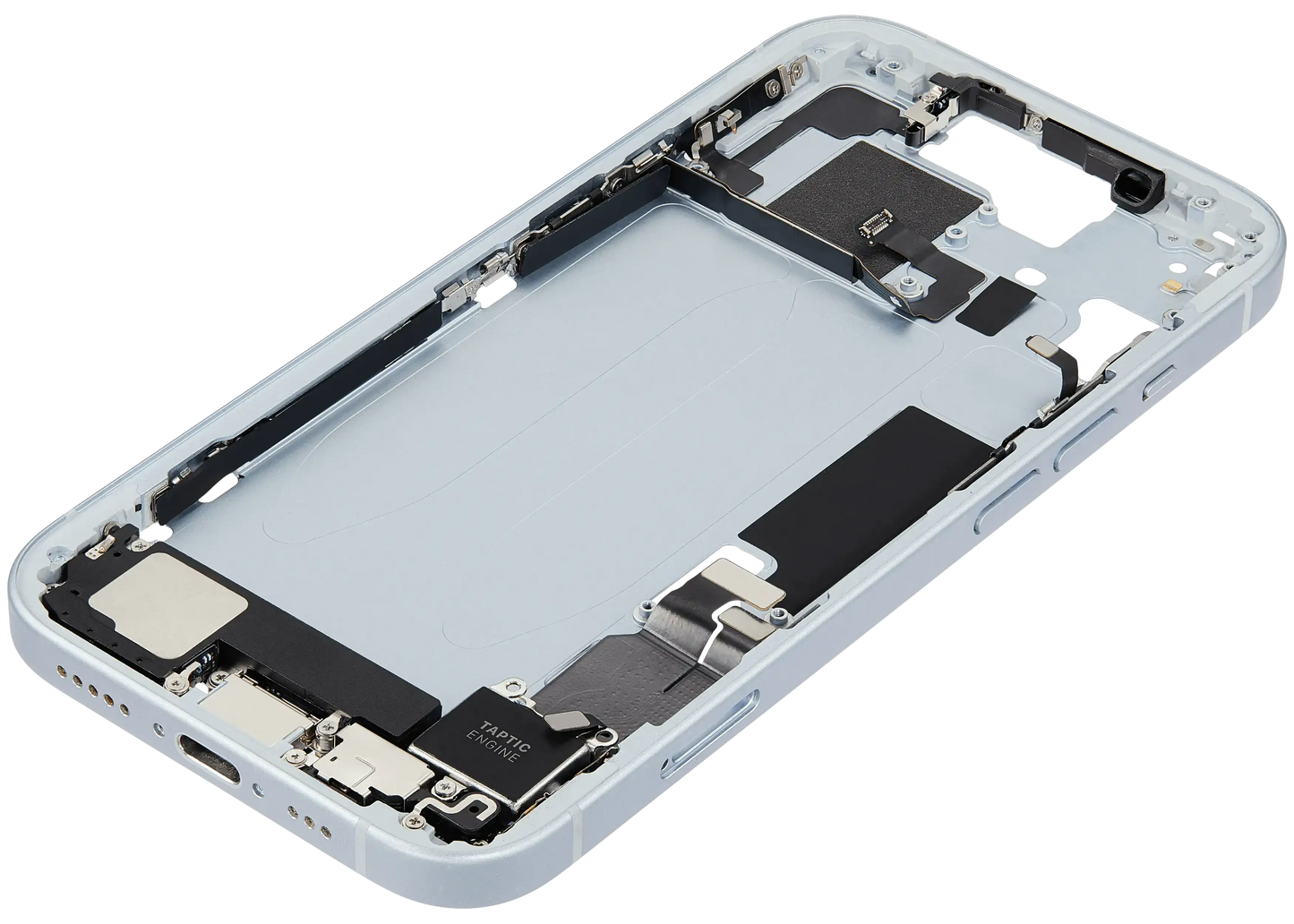 Mid-Frame Housing W/ Charging Port Flex & Small Parts For iPhone 15 (EU / Global Version) (Pull) (Blue)