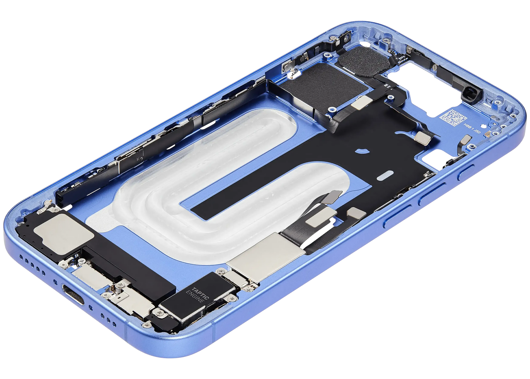 Mid-Frame Housing W/ Charging Port Flex & Small Parts For iPhone 16 (EU / Global Version) (Pull) (Ultramarine)