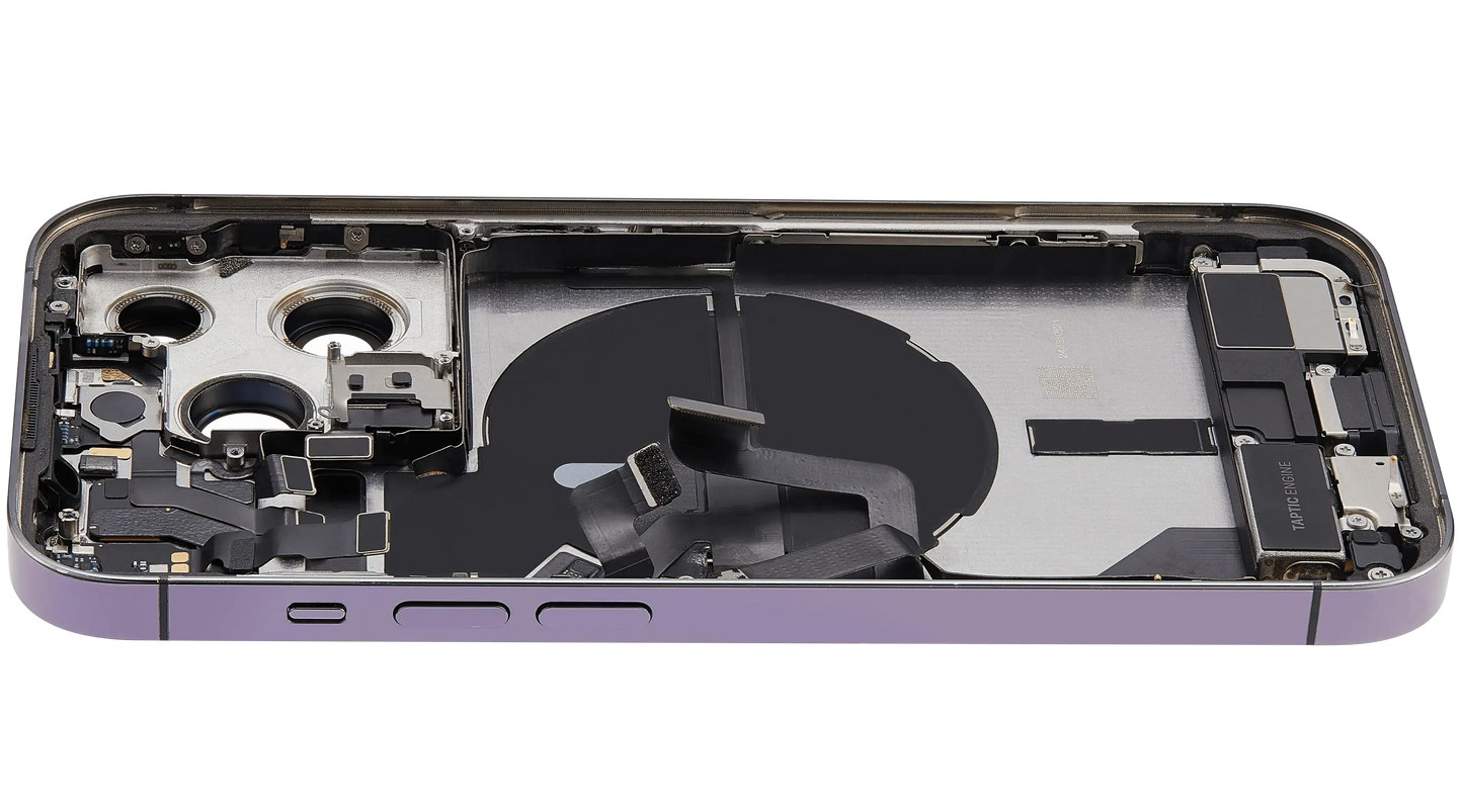 Back Housing W/ Charging Port Flex & Small Parts For iPhone 14 Pro (US Version) (Pull) (Deep Purple)