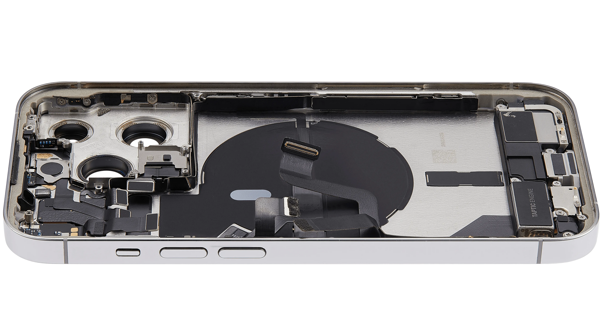 Back Housing W/ Charging Port Flex & Small Parts For iPhone 14 Pro (US Version) (Pull) (Silver)