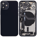 Back Housing W/ Charging Port Flex & Small Parts For iPhone 12 Mini (US Version) (Pull) (Black)